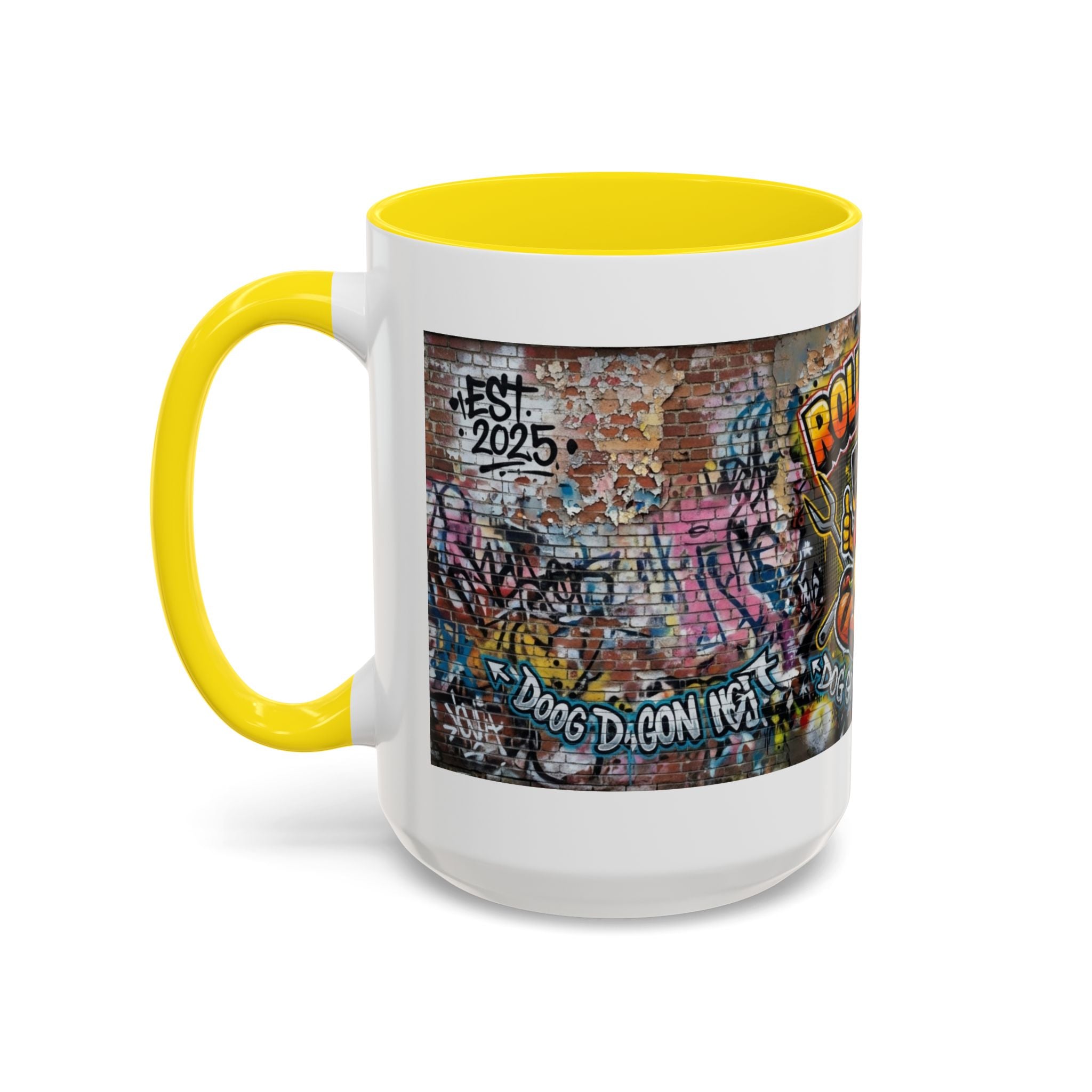 Rollin' Dog Graffiti Coffee Mug – "Dog Gone Delicious" Accent Mug