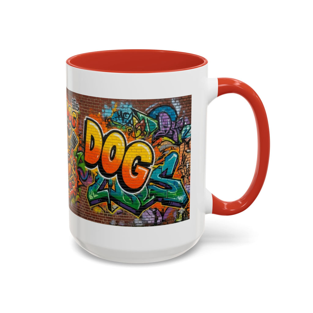 Rollin' Dog Graffiti Coffee Mug — Fun Hot Dog Street Art Accent Mug (11/15oz)