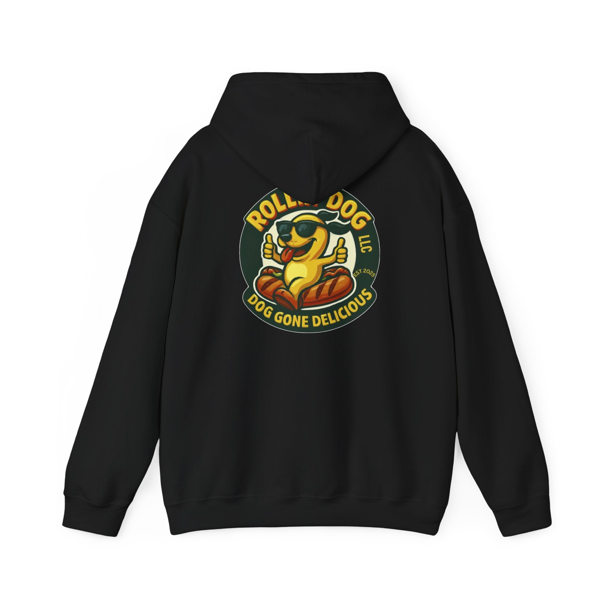 Original Dog Logo Hoodie — 'Rollin Dog LLC: Dog Gone Delicious' Graphic Pullover