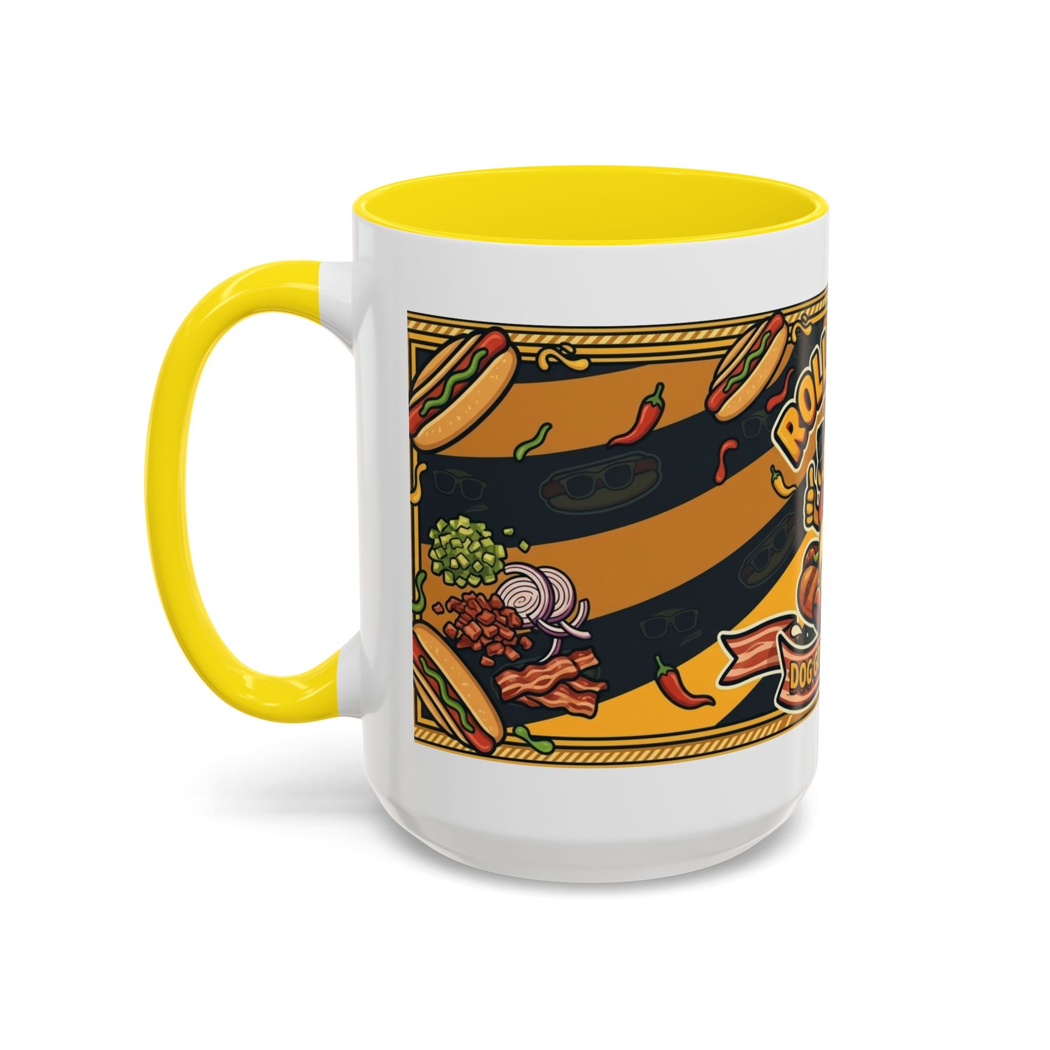 Rollin Dog Hot Dog Mug — Retro 'Dog Gone Delicious' Coffee Cup (11/15oz)