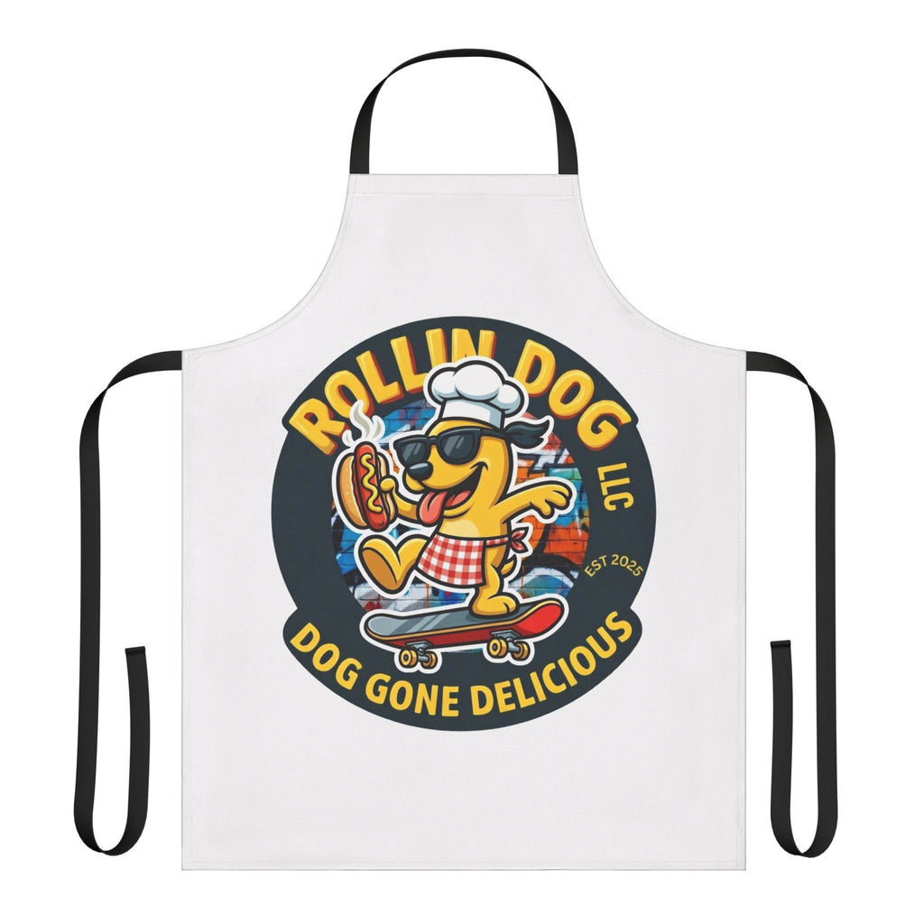 Apron skateboard — "Rollin Dog: Dog Gone Delicious" Vintage Hot Dog Chef Apron