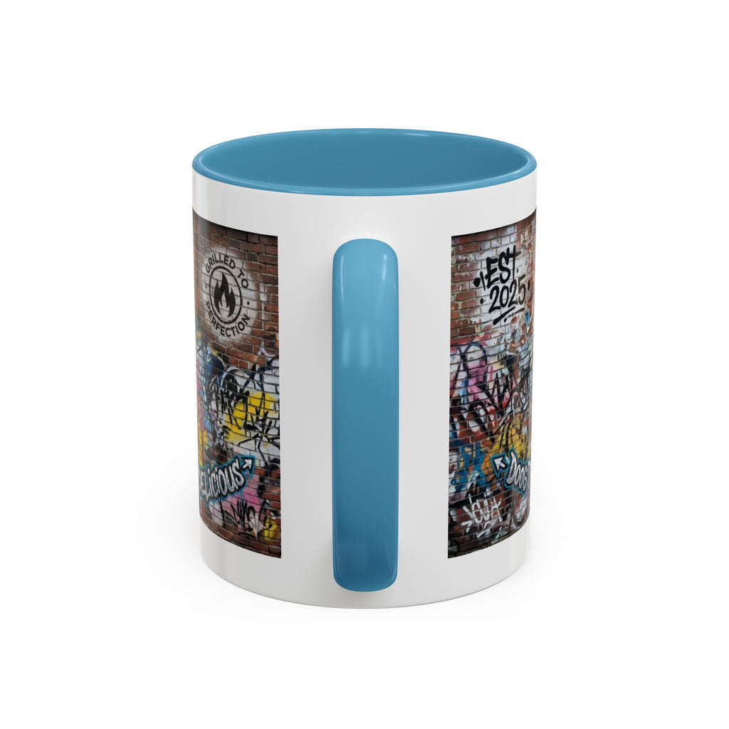 Rollin' Dog Graffiti Coffee Mug – "Dog Gone Delicious" Accent Mug