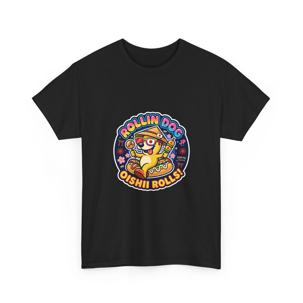 T-Shirt — "Rollin Dog Oishii Rolls" Cute Sushi Dog Graphic Tee