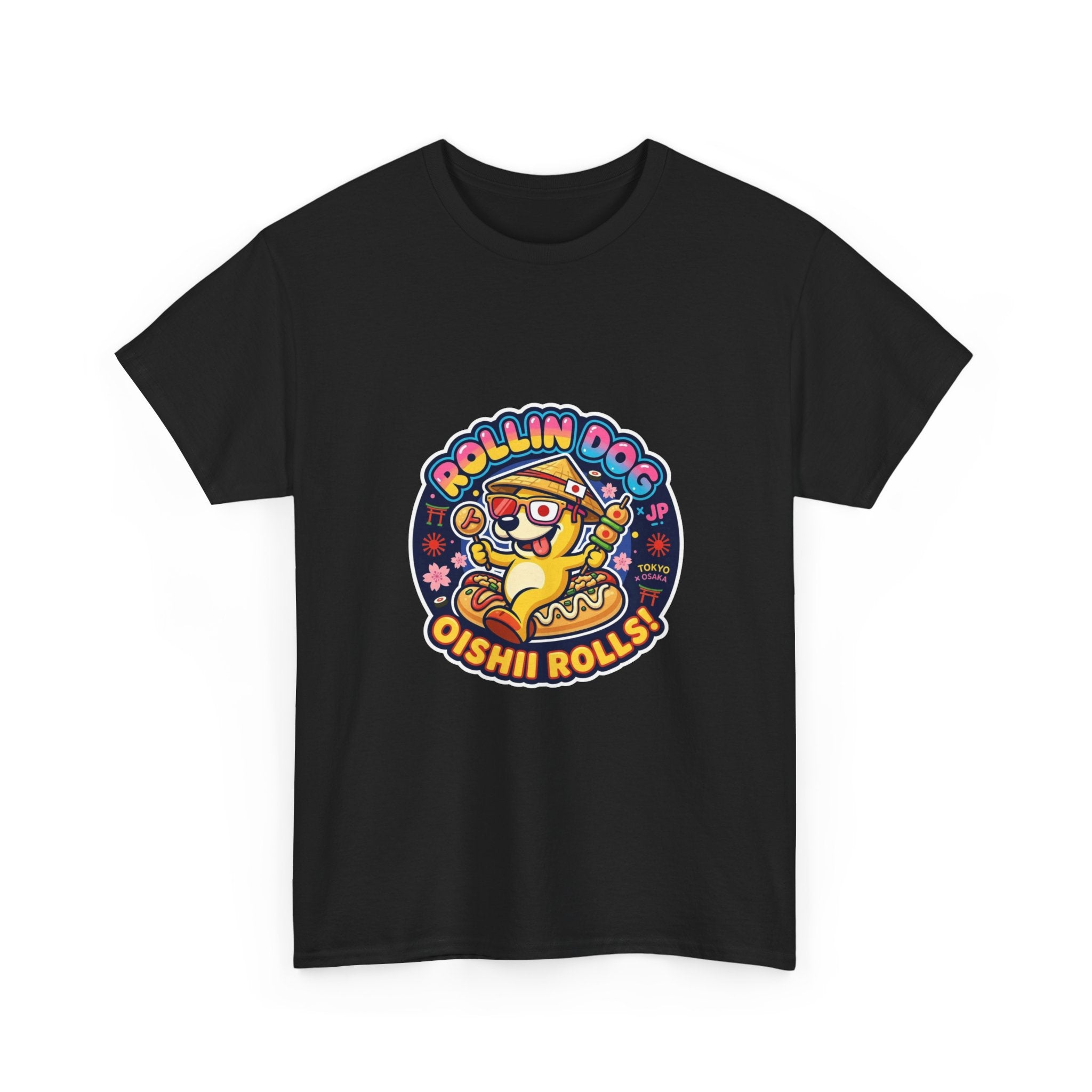 T-Shirt — "Rollin Dog Oishii Rolls" Cute Sushi Dog Graphic Tee