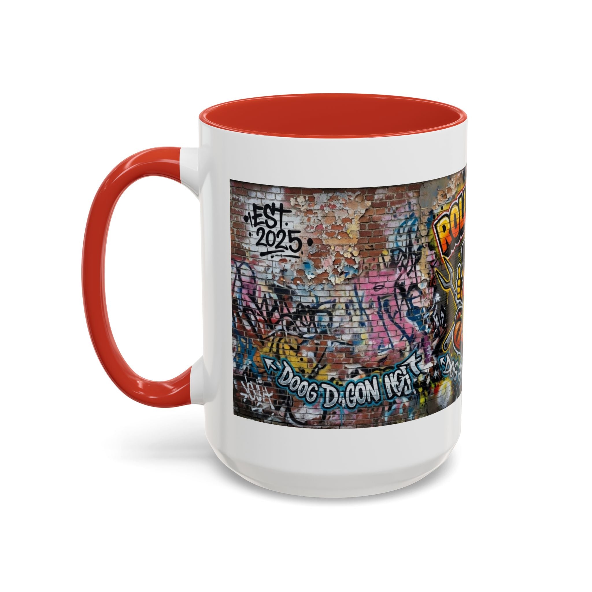 Rollin' Dog Graffiti Coffee Mug – "Dog Gone Delicious" Accent Mug