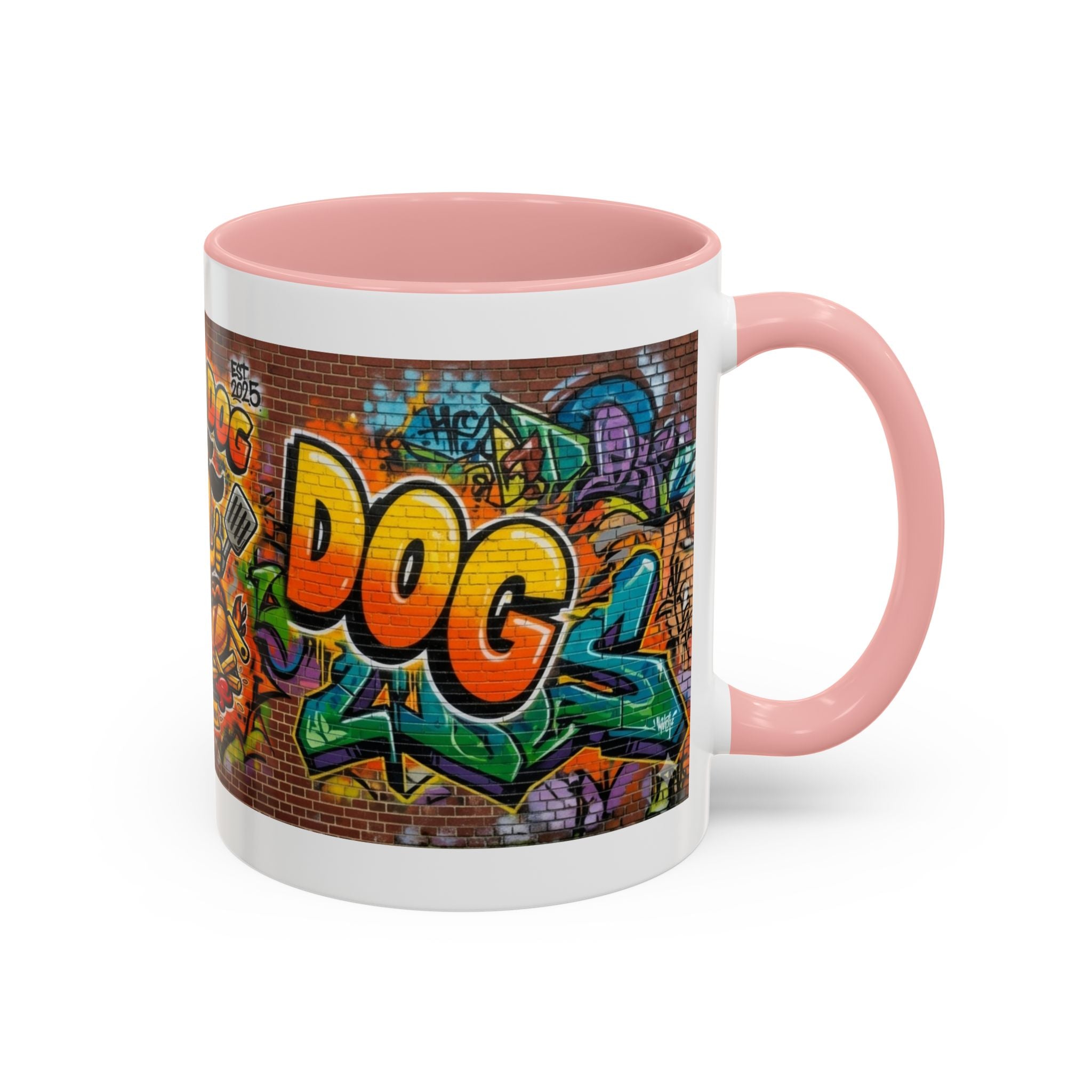 Rollin' Dog Graffiti Coffee Mug — Fun Hot Dog Street Art Accent Mug (11/15oz)