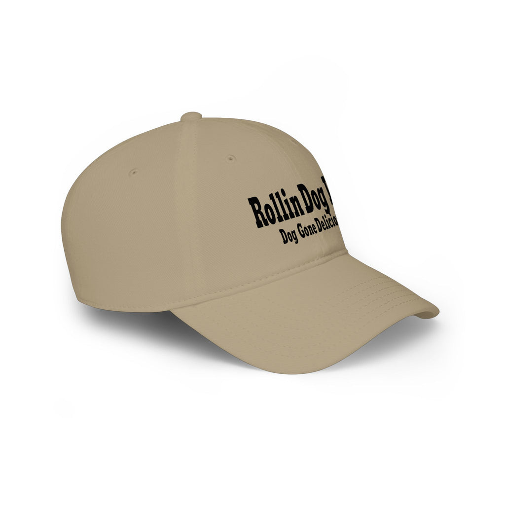 Low Profile Baseball Cap — Rollin Dog LLC "Dog Gone Delicious" Embroidered Hat