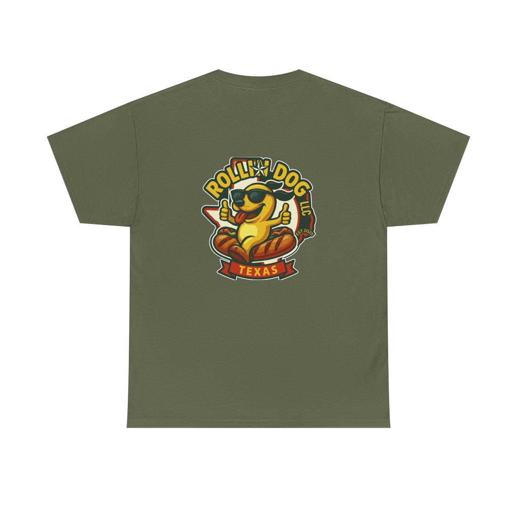 Rollin' Dog Texas T-Shirt — Retro Hot Dog Logo Tee