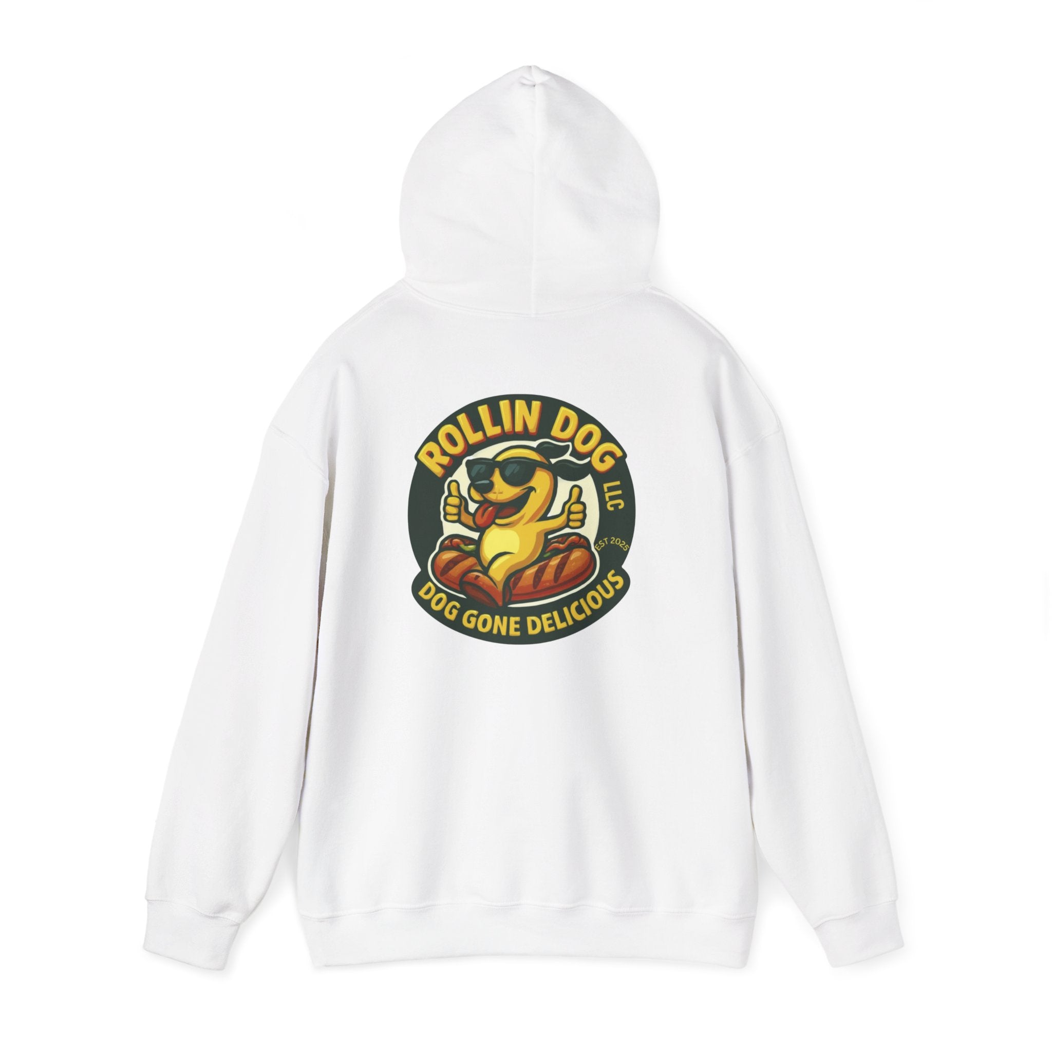Original Dog Logo Hoodie — 'Rollin Dog LLC: Dog Gone Delicious' Graphic Pullover