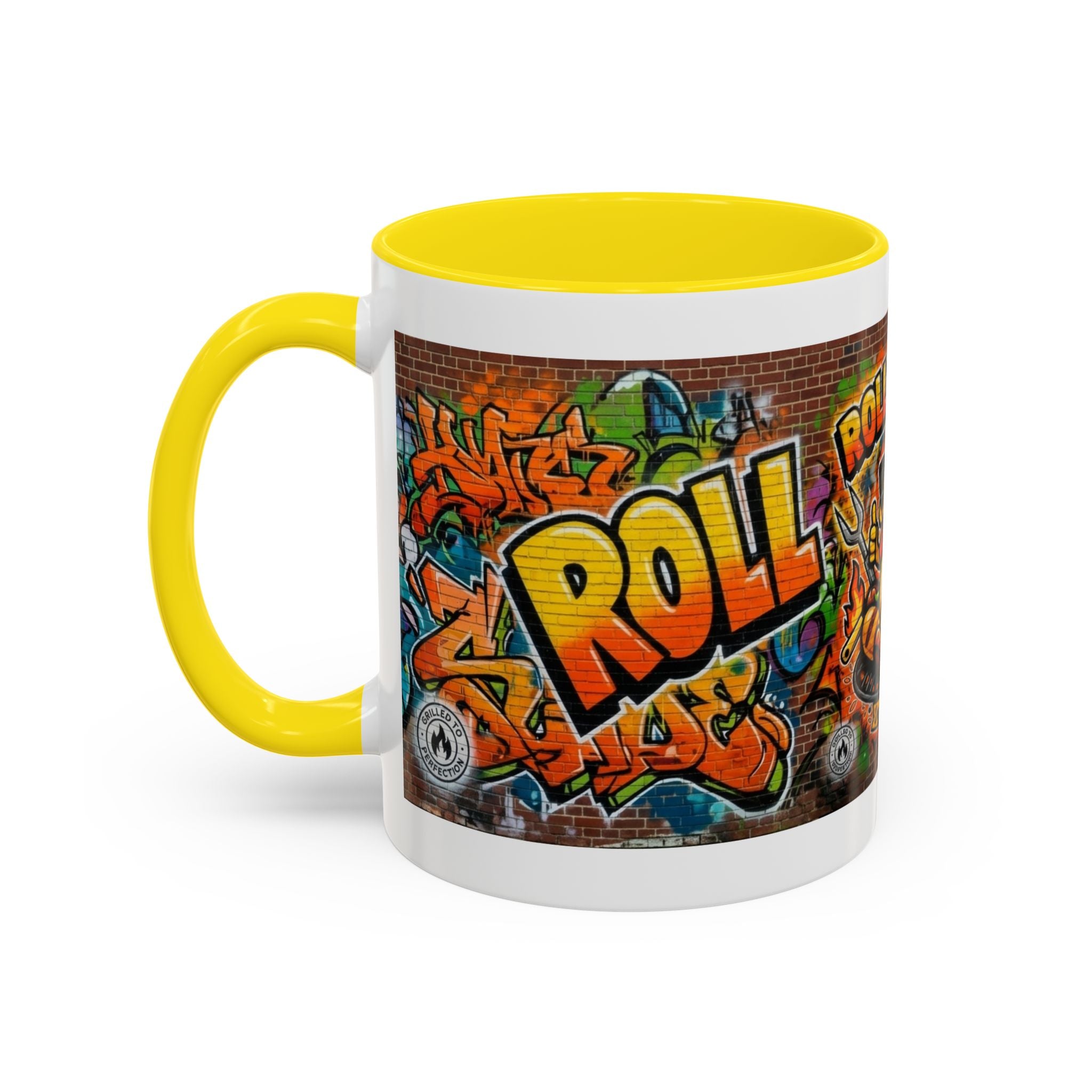 Rollin' Dog Graffiti Coffee Mug — Fun Hot Dog Street Art Accent Mug (11/15oz)