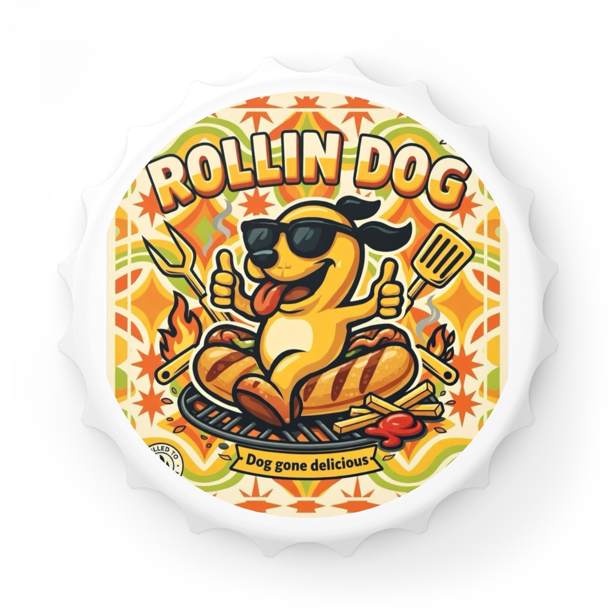 Bottle Opener — "Rollin Dog" BBQ Cartoon Beer Opener