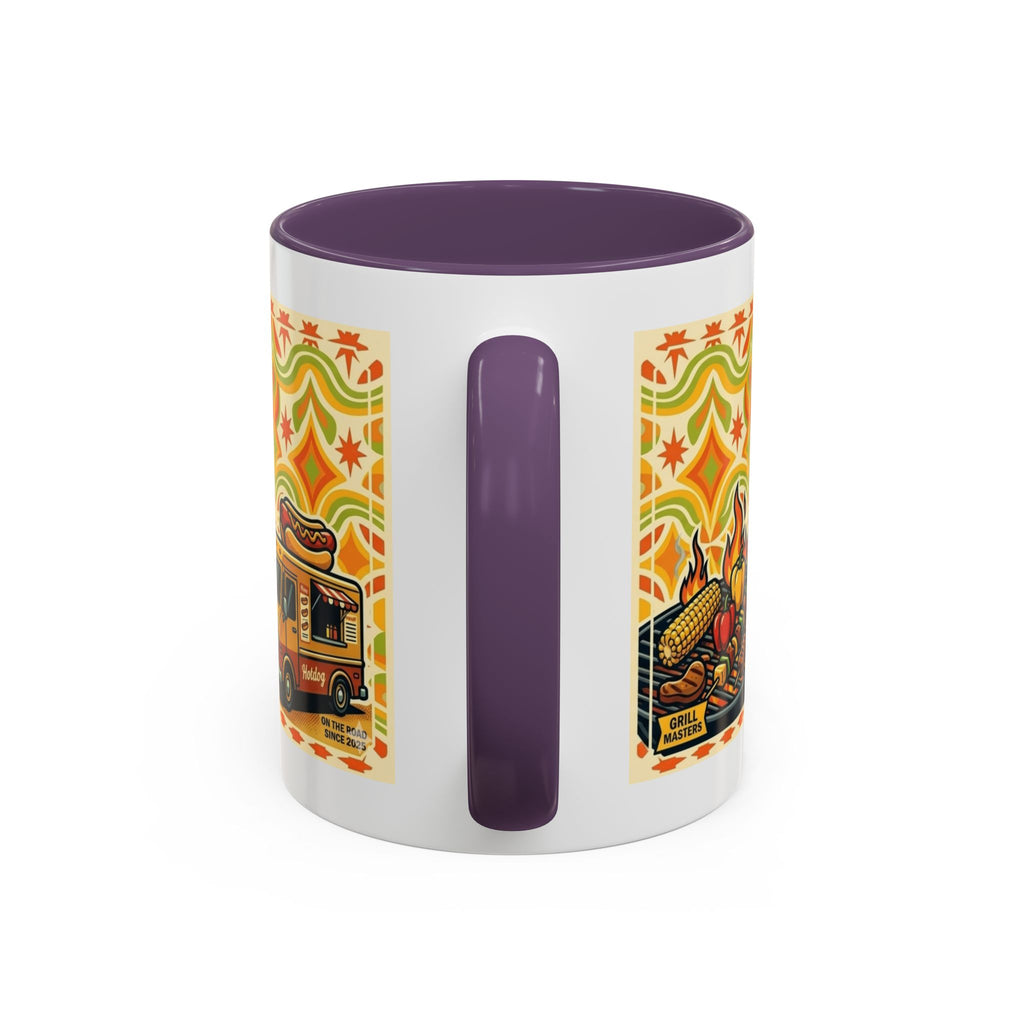 Retron Hot Dog Food Truck Accent Coffee Mug — "Rollin Dog" Retro Summer BBQ Mug (11/15oz)