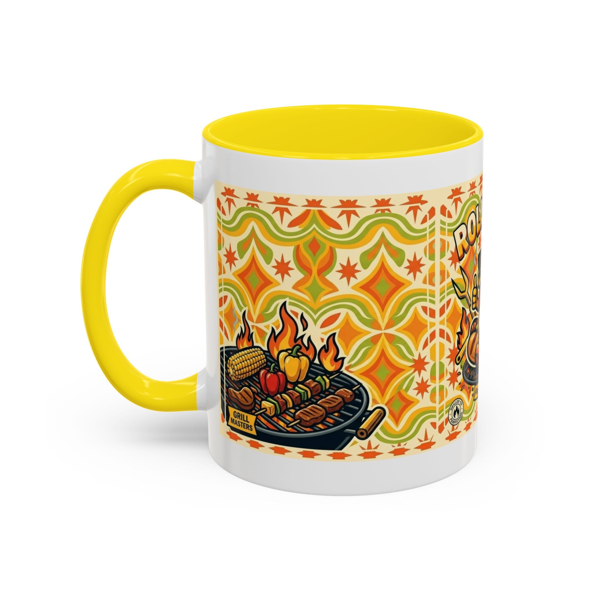 Retron Hot Dog Food Truck Accent Coffee Mug — "Rollin Dog" Retro Summer BBQ Mug (11/15oz)