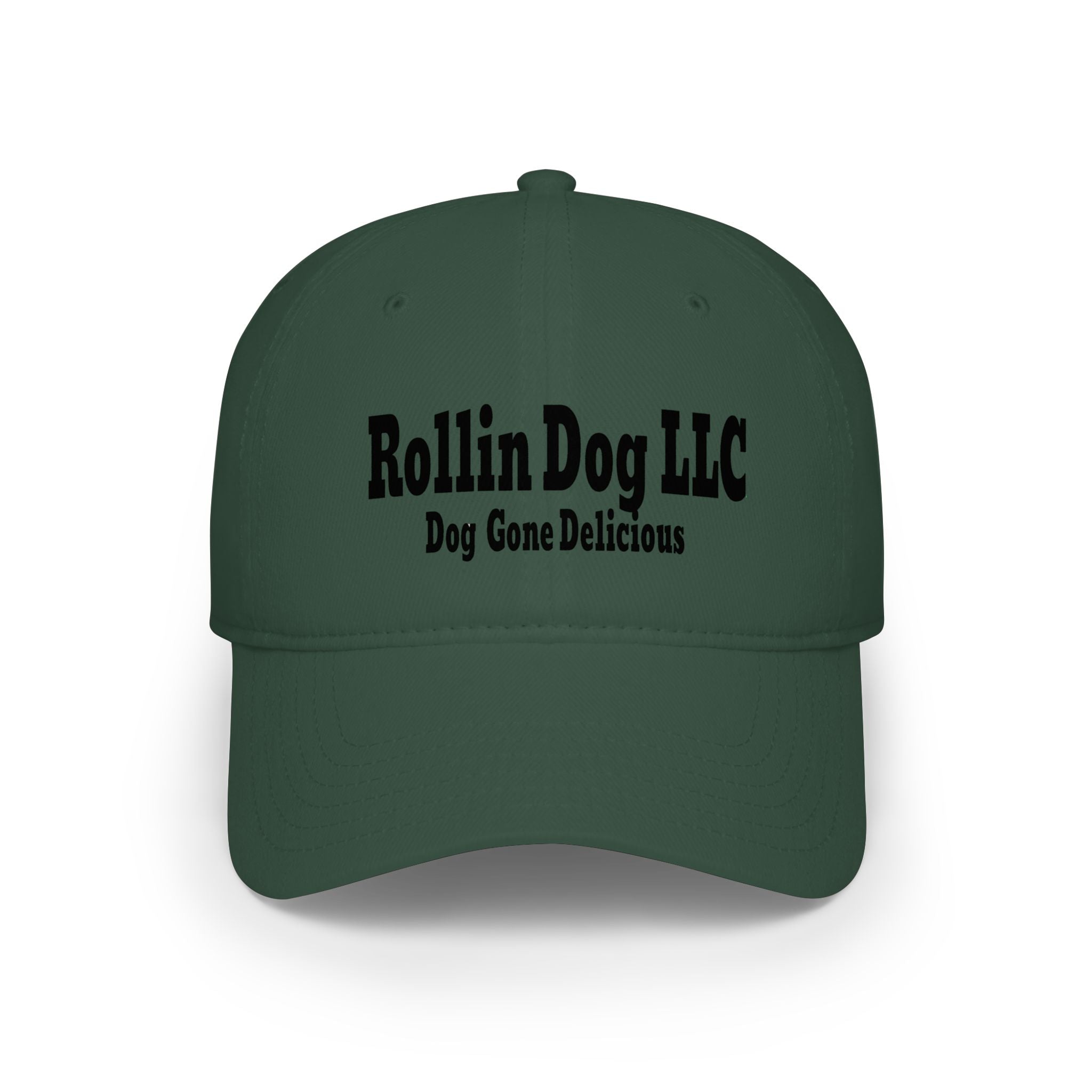 Low Profile Baseball Cap — Rollin Dog LLC "Dog Gone Delicious" Embroidered Hat