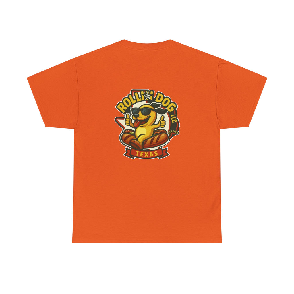 Rollin' Dog Texas T-Shirt — Retro Hot Dog Logo Tee