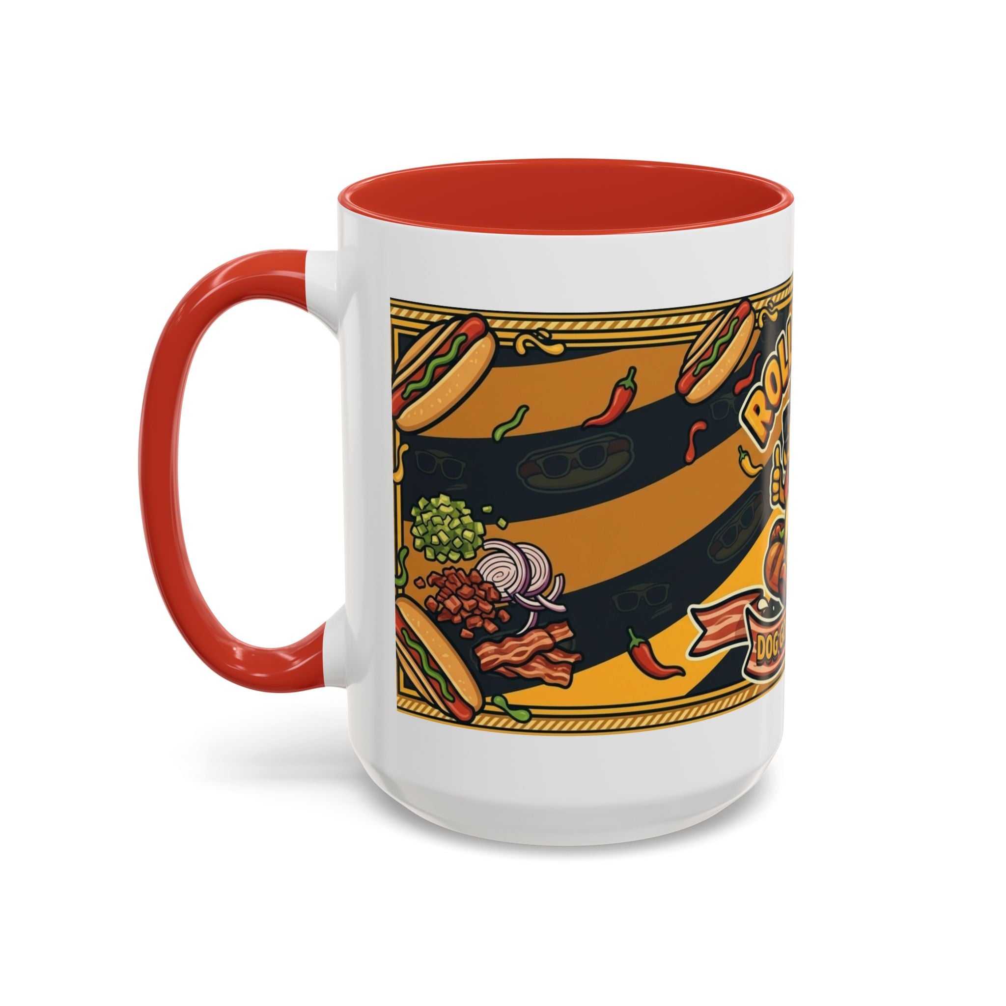 Rollin Dog Hot Dog Mug — Retro 'Dog Gone Delicious' Coffee Cup (11/15oz)