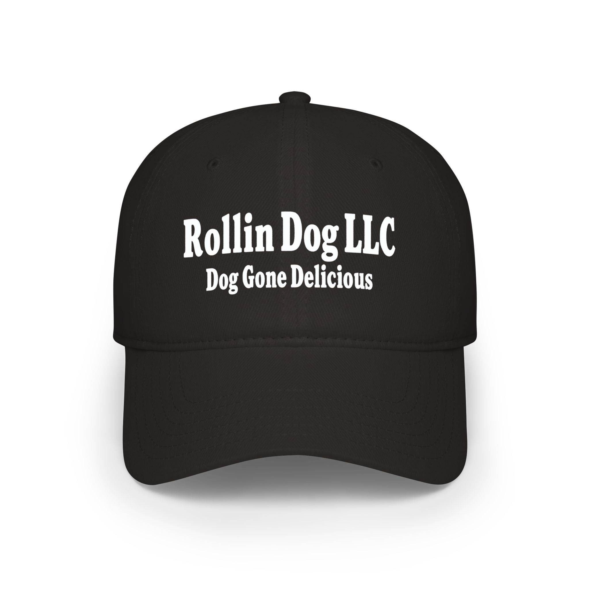 Low Profile Baseball Cap — Rollin Dog LLC "Dog Gone Delicious" Embroidered Hat