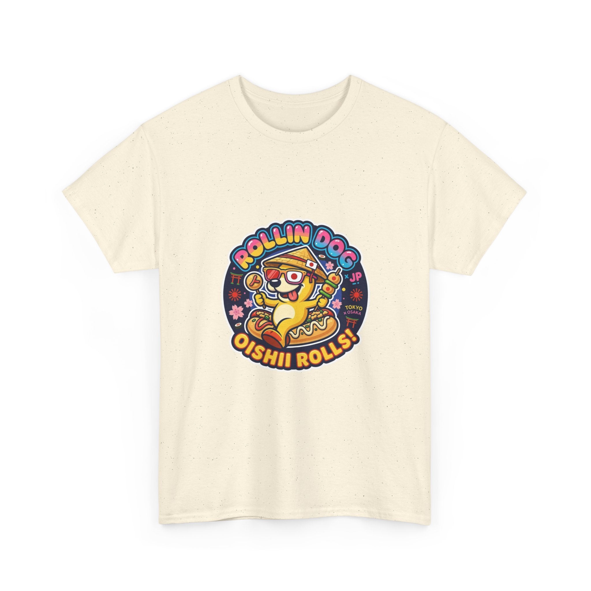 T-Shirt — "Rollin Dog Oishii Rolls" Cute Sushi Dog Graphic Tee