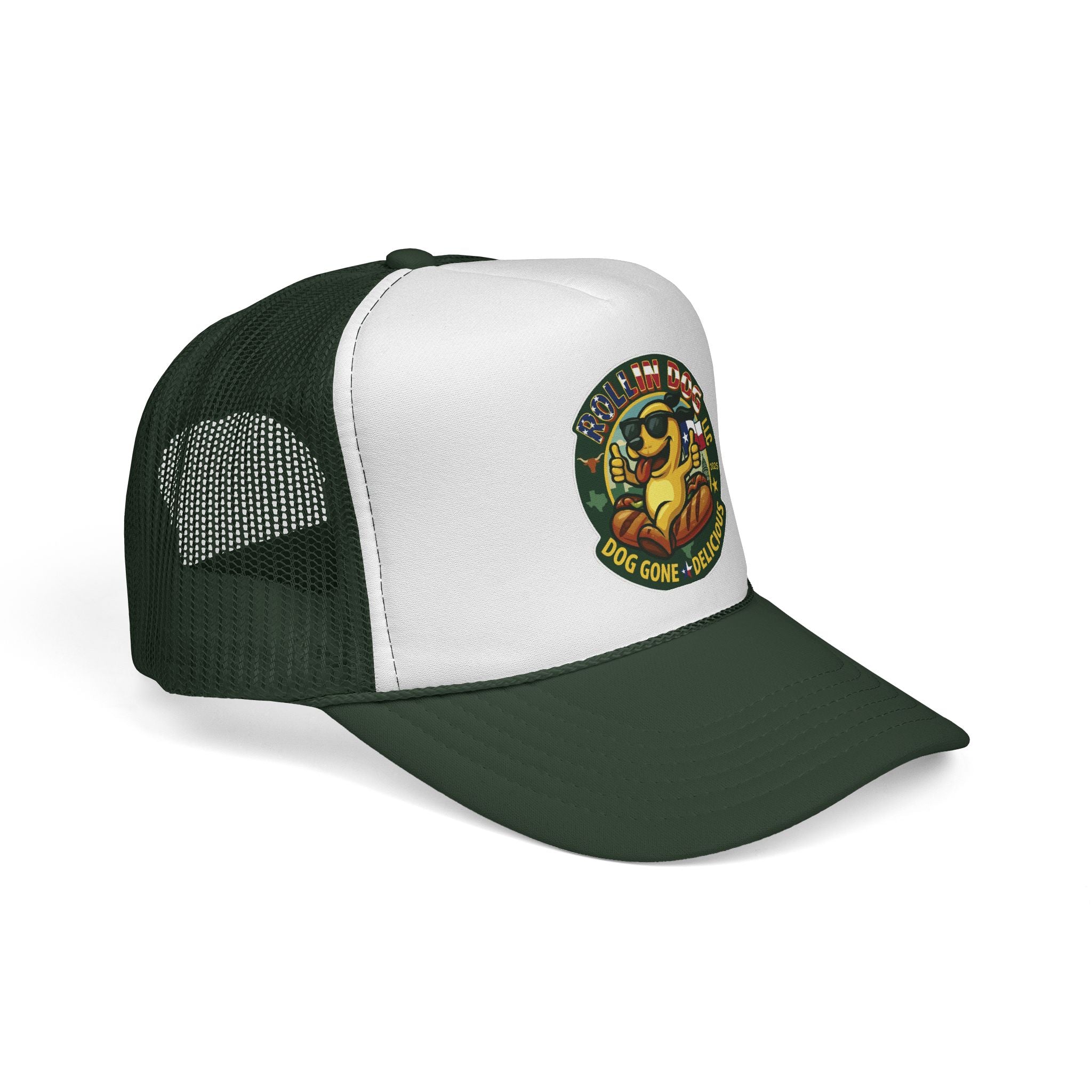 Texas Trucker Cap — Retro 'Dog Gone Delicious' Sunglasses Dog Patch