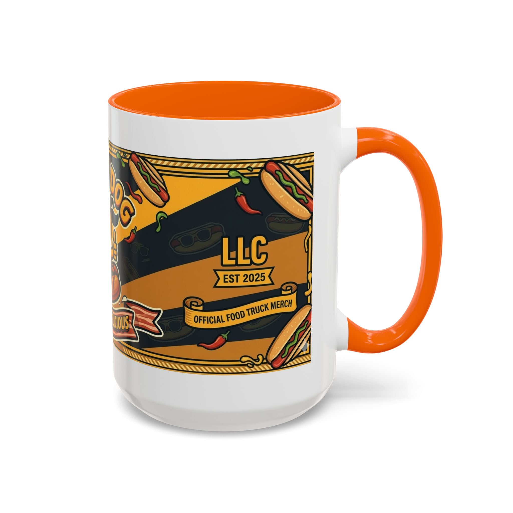 Rollin Dog Hot Dog Mug — Retro 'Dog Gone Delicious' Coffee Cup (11/15oz)
