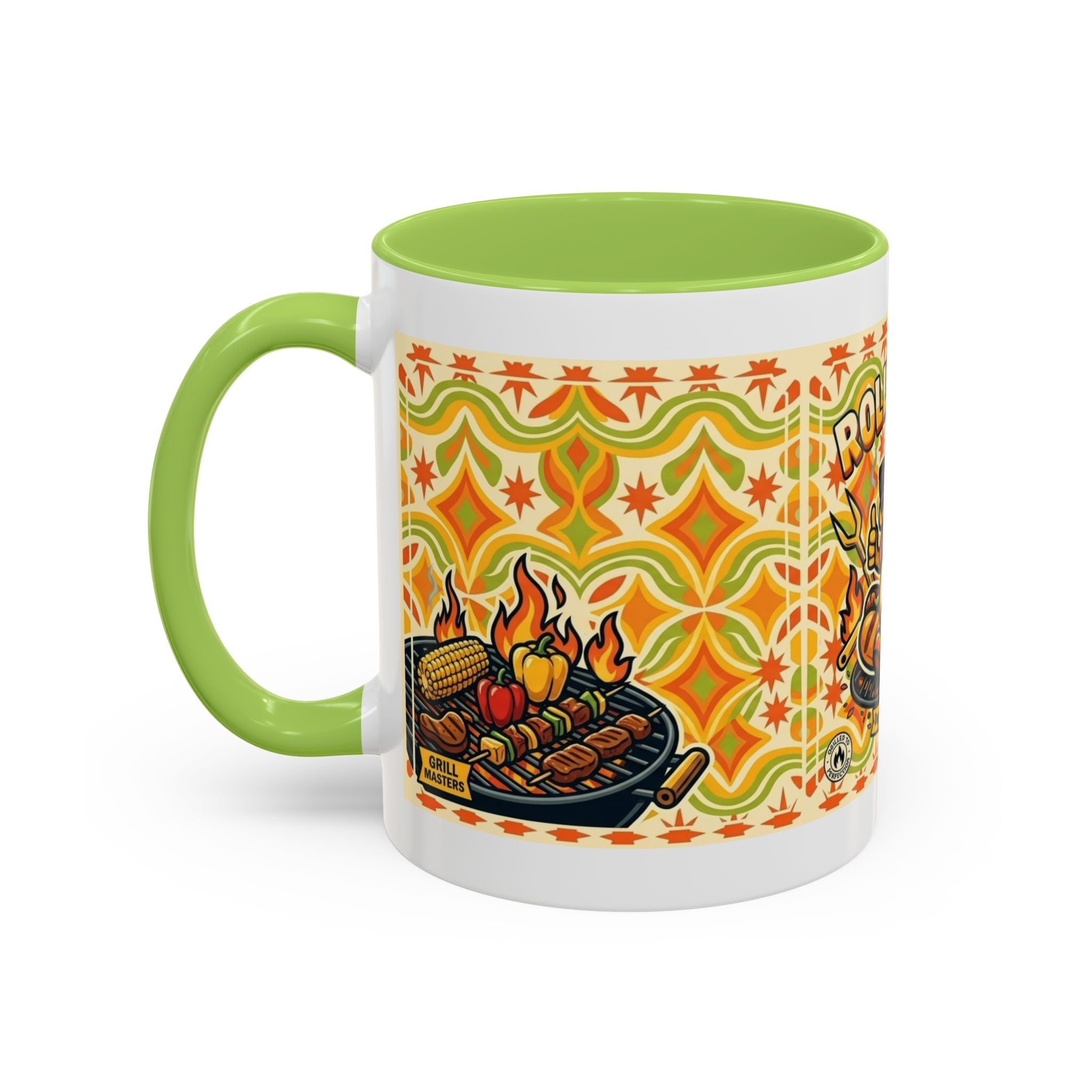 Retron Hot Dog Food Truck Accent Coffee Mug — "Rollin Dog" Retro Summer BBQ Mug (11/15oz)