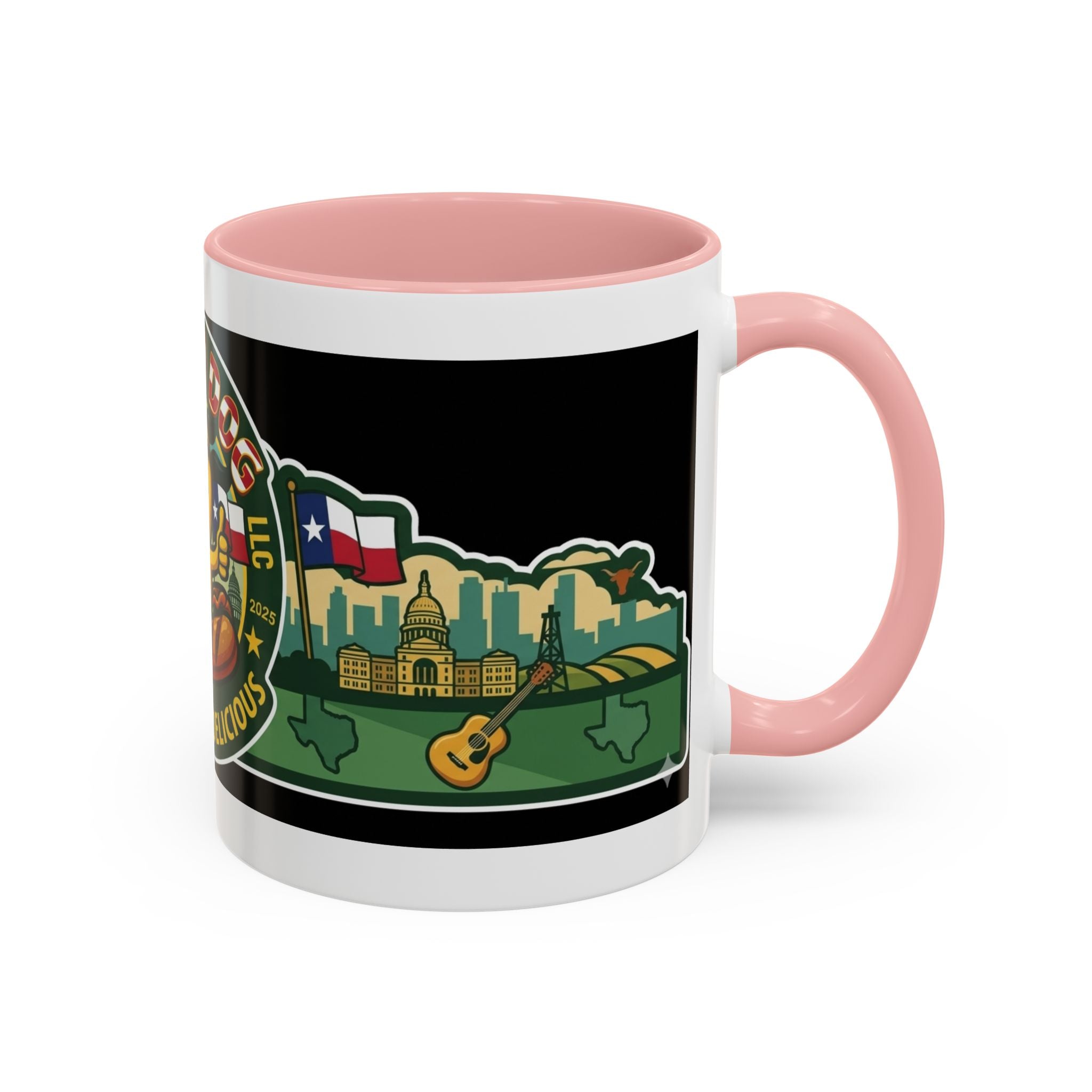 San Antonio Rollin Dog Coffee Mug — Fun Hot Dog Logo Accent Mug (11/15oz)