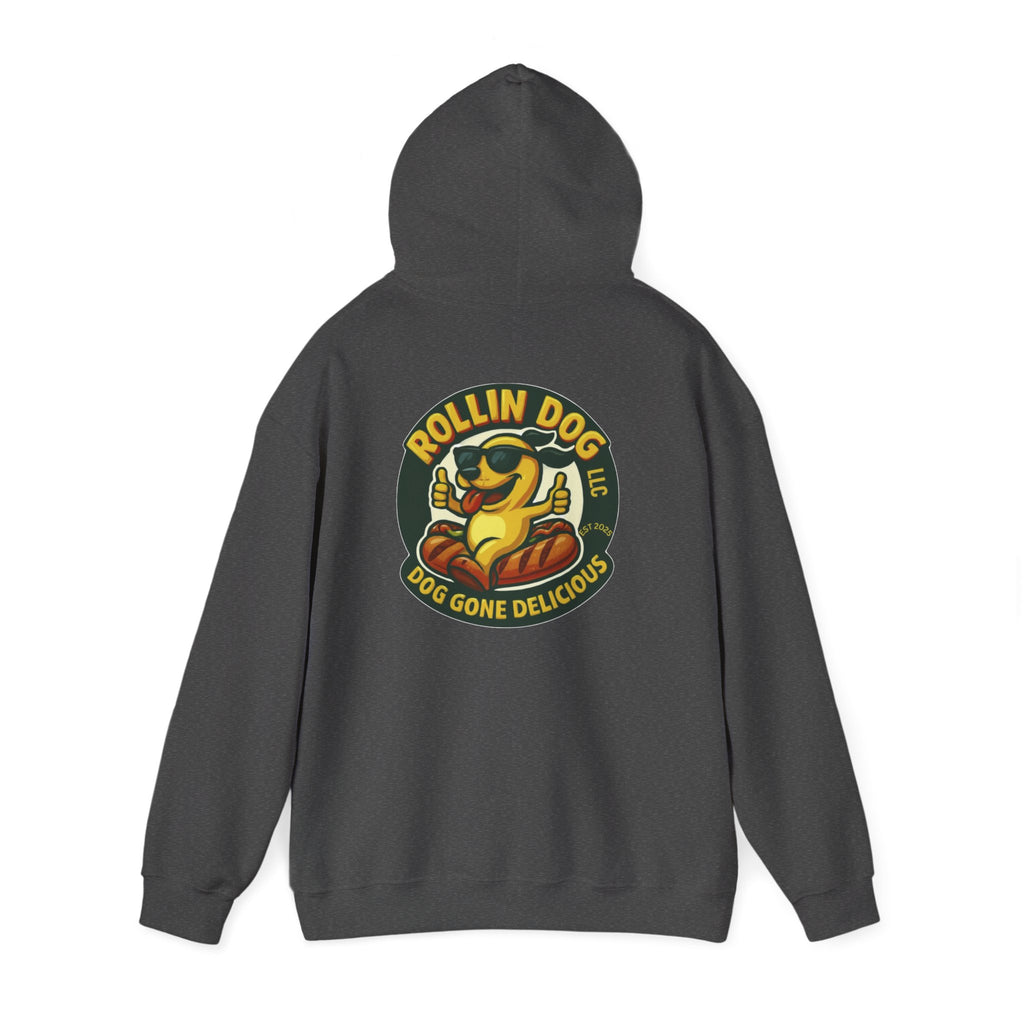 Original Dog Logo Hoodie — 'Rollin Dog LLC: Dog Gone Delicious' Graphic Pullover