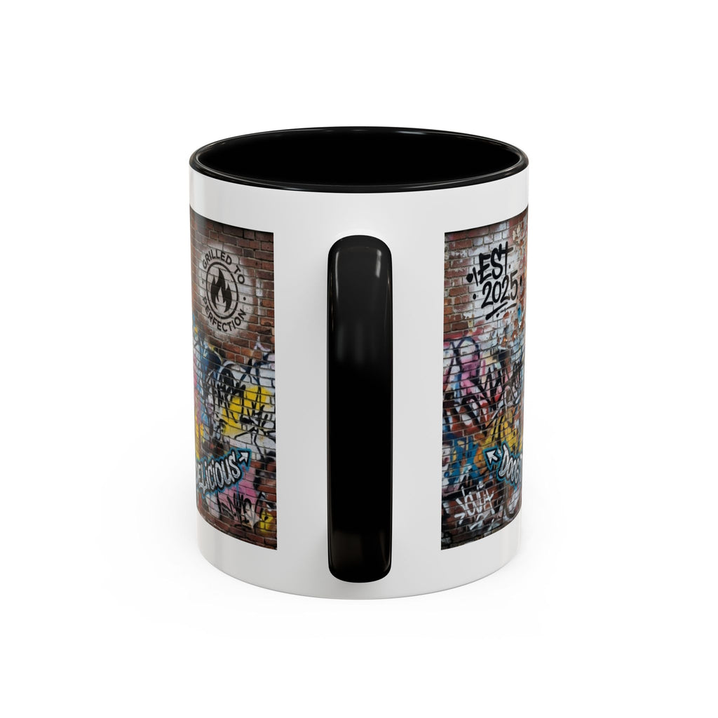 Rollin' Dog Graffiti Coffee Mug – "Dog Gone Delicious" Accent Mug