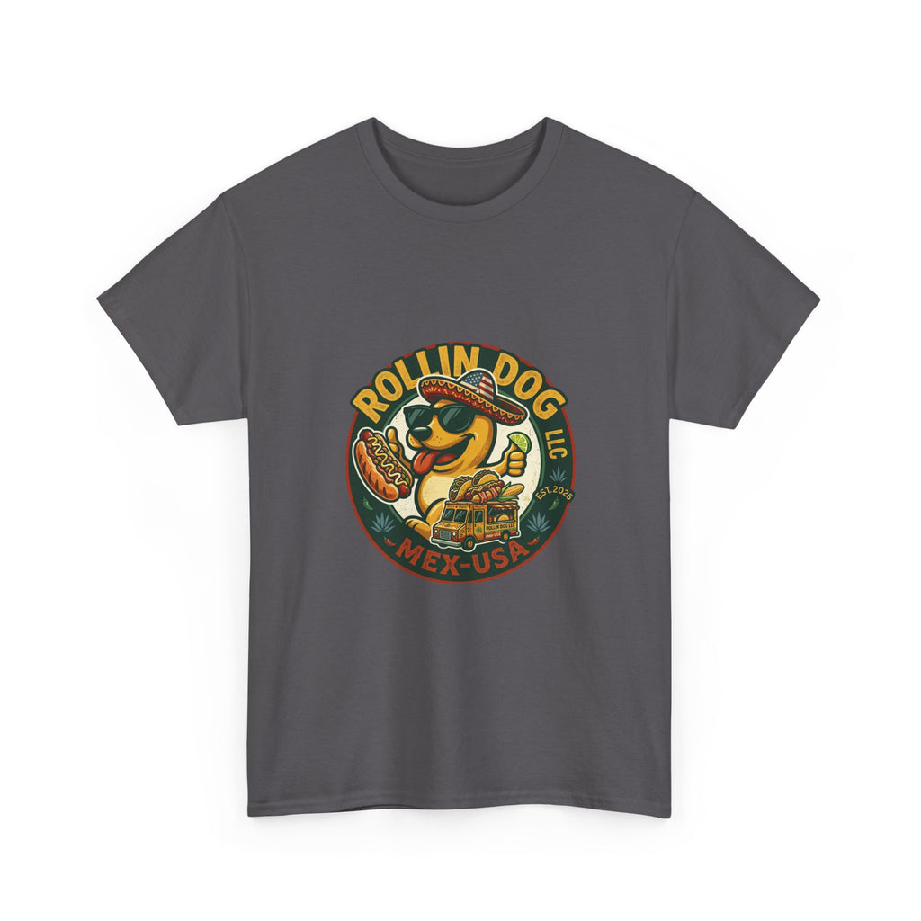 Rollin' Dog Hot Dog T-Shirt – Retro Mexican Street Food Graphic Tee