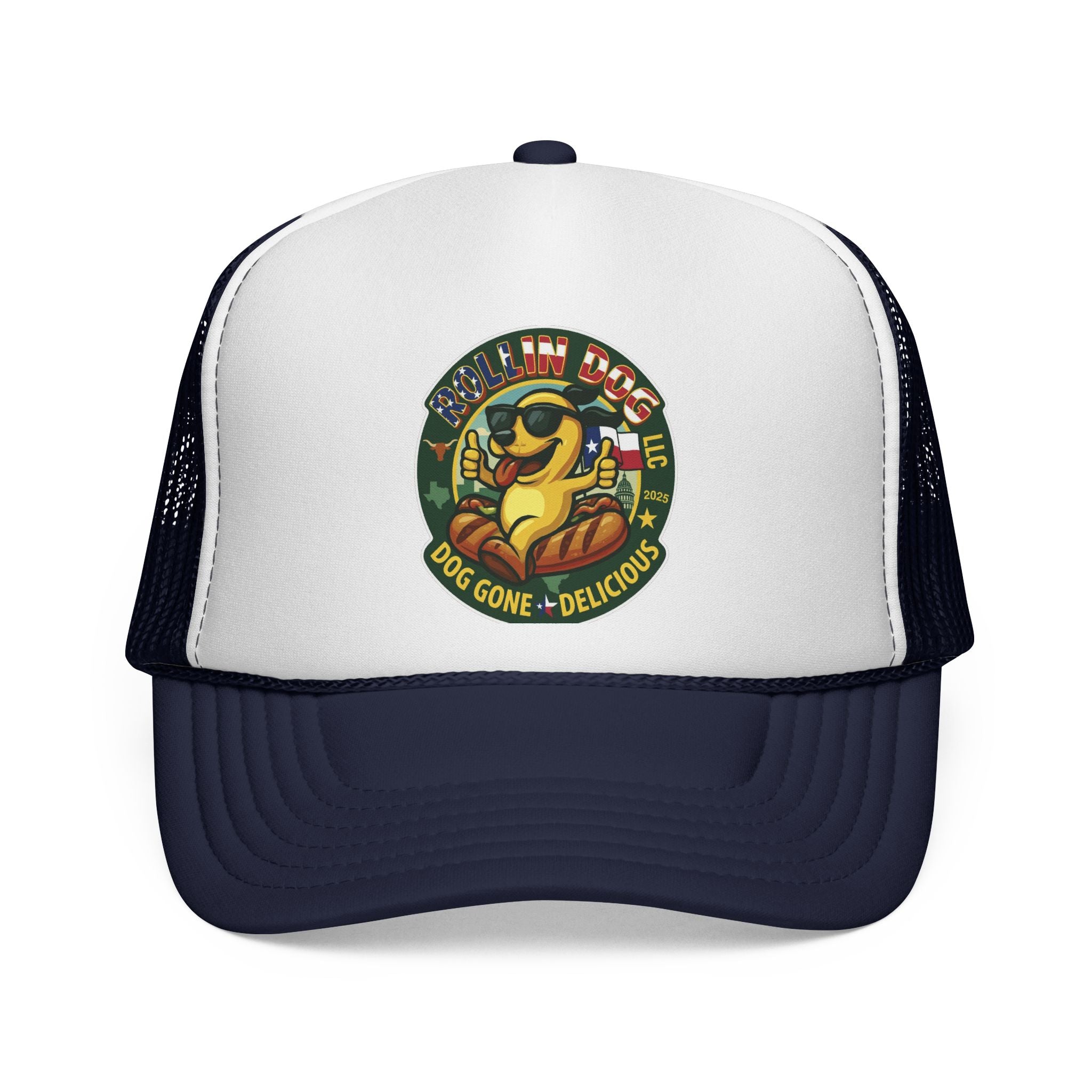 Texas Trucker Cap — Retro 'Dog Gone Delicious' Sunglasses Dog Patch