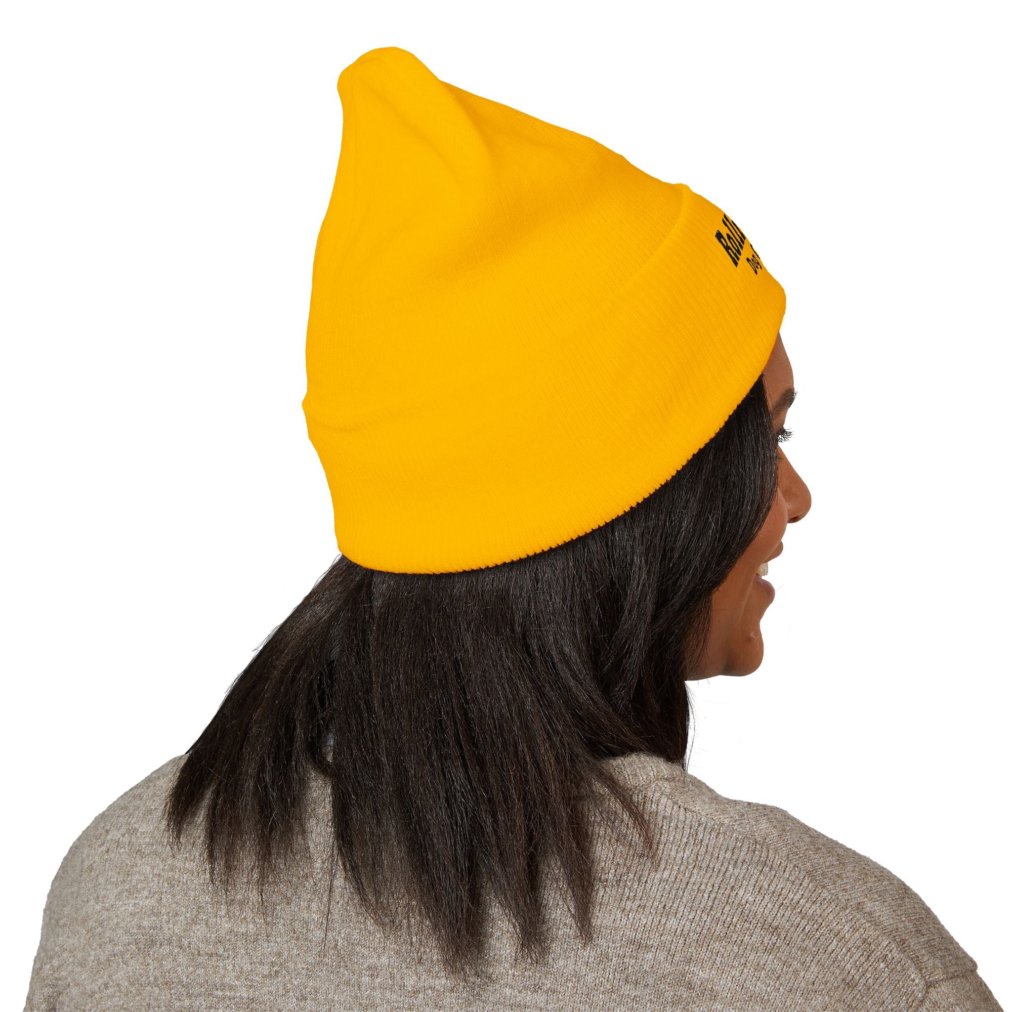 Rollin Dog LLC Black Embroidered Cuffed Beanie — 'Dog Gone Delicious'