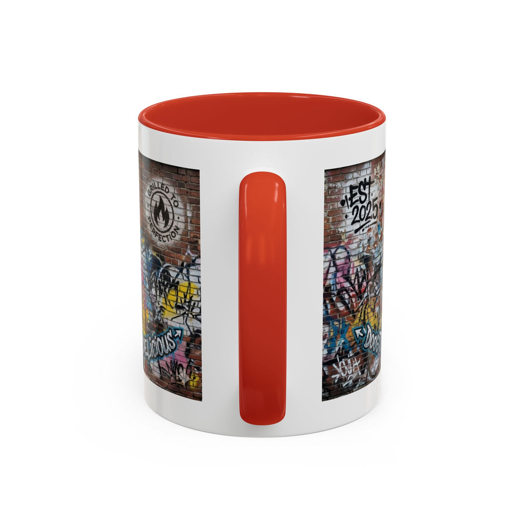 Rollin' Dog Graffiti Coffee Mug – "Dog Gone Delicious" Accent Mug