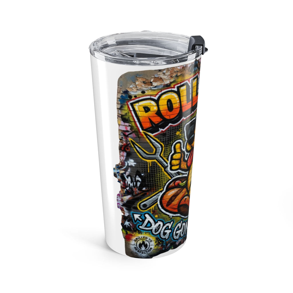 20oz Rolling Dog Tumbler – Funny Sunglasses Hot Dog Design, Insulated Travel Cup