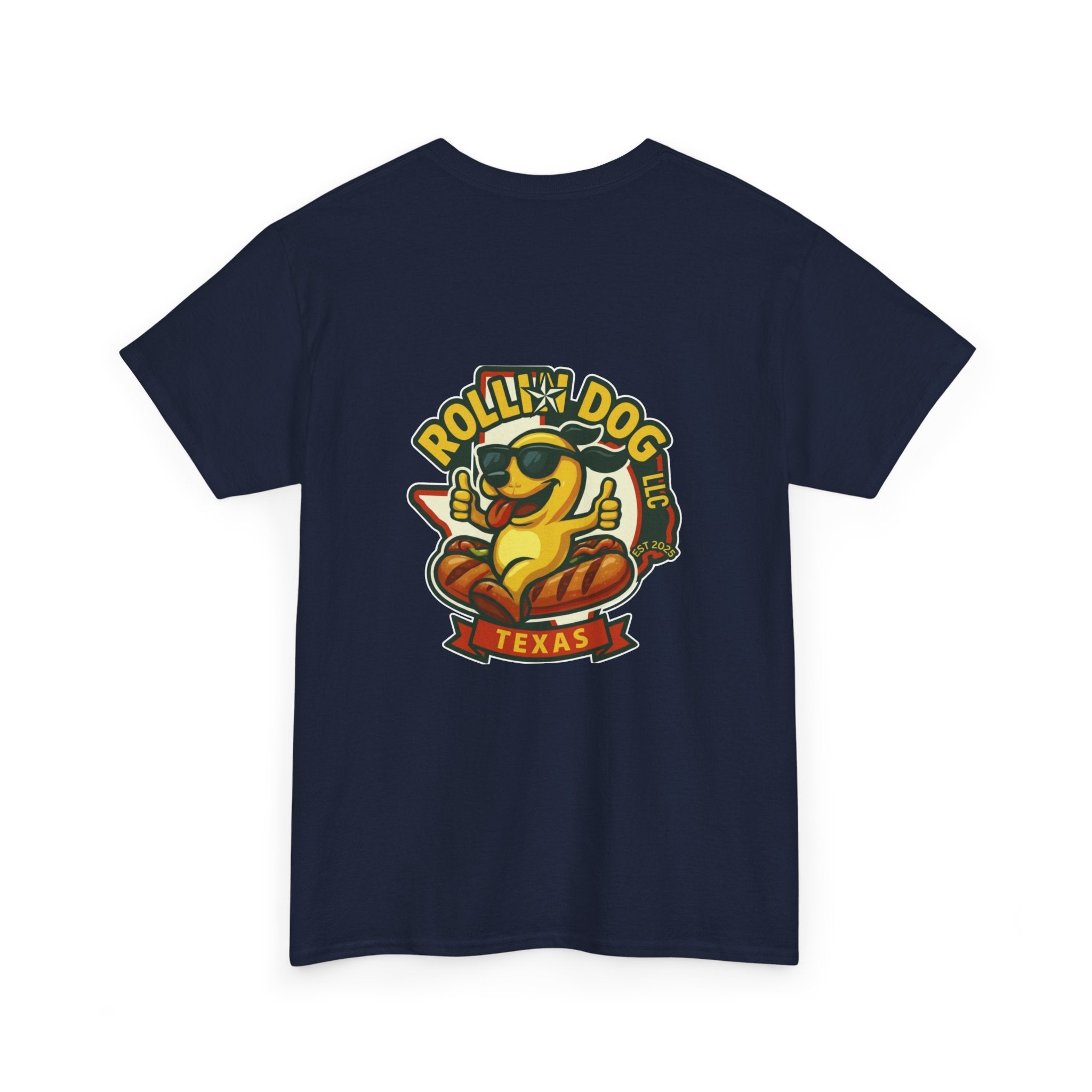 Rollin' Dog Texas T-Shirt — Retro Hot Dog Logo Tee