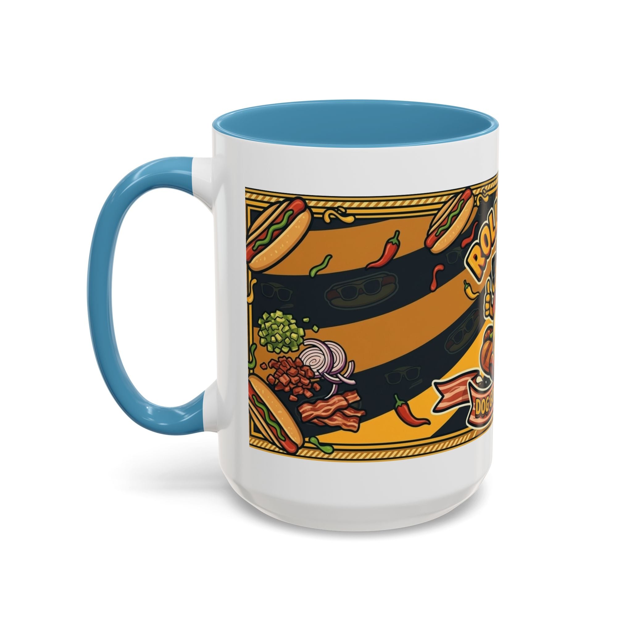 Rollin Dog Hot Dog Mug — Retro 'Dog Gone Delicious' Coffee Cup (11/15oz)