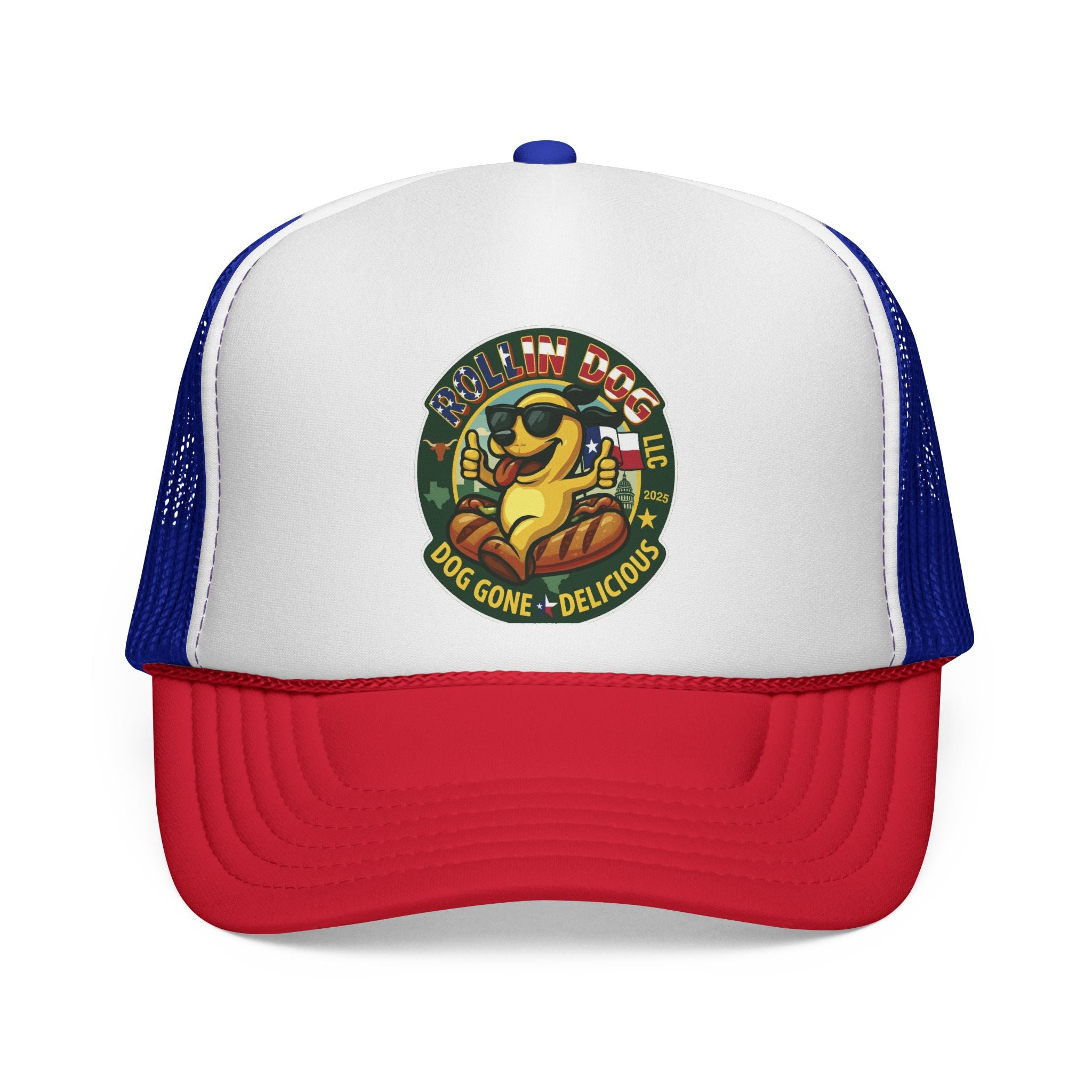 Texas Trucker Cap — Retro 'Dog Gone Delicious' Sunglasses Dog Patch