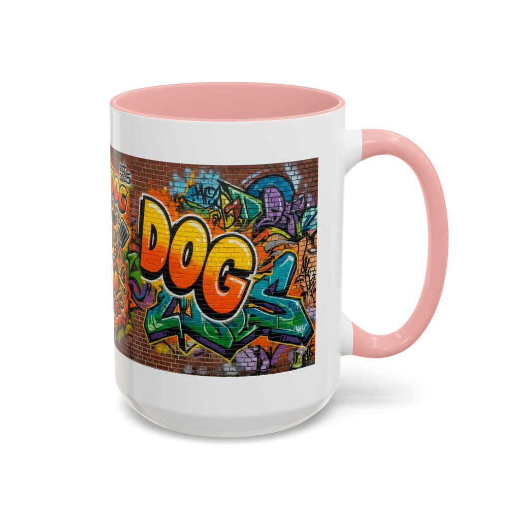 Rollin' Dog Graffiti Coffee Mug — Fun Hot Dog Street Art Accent Mug (11/15oz)