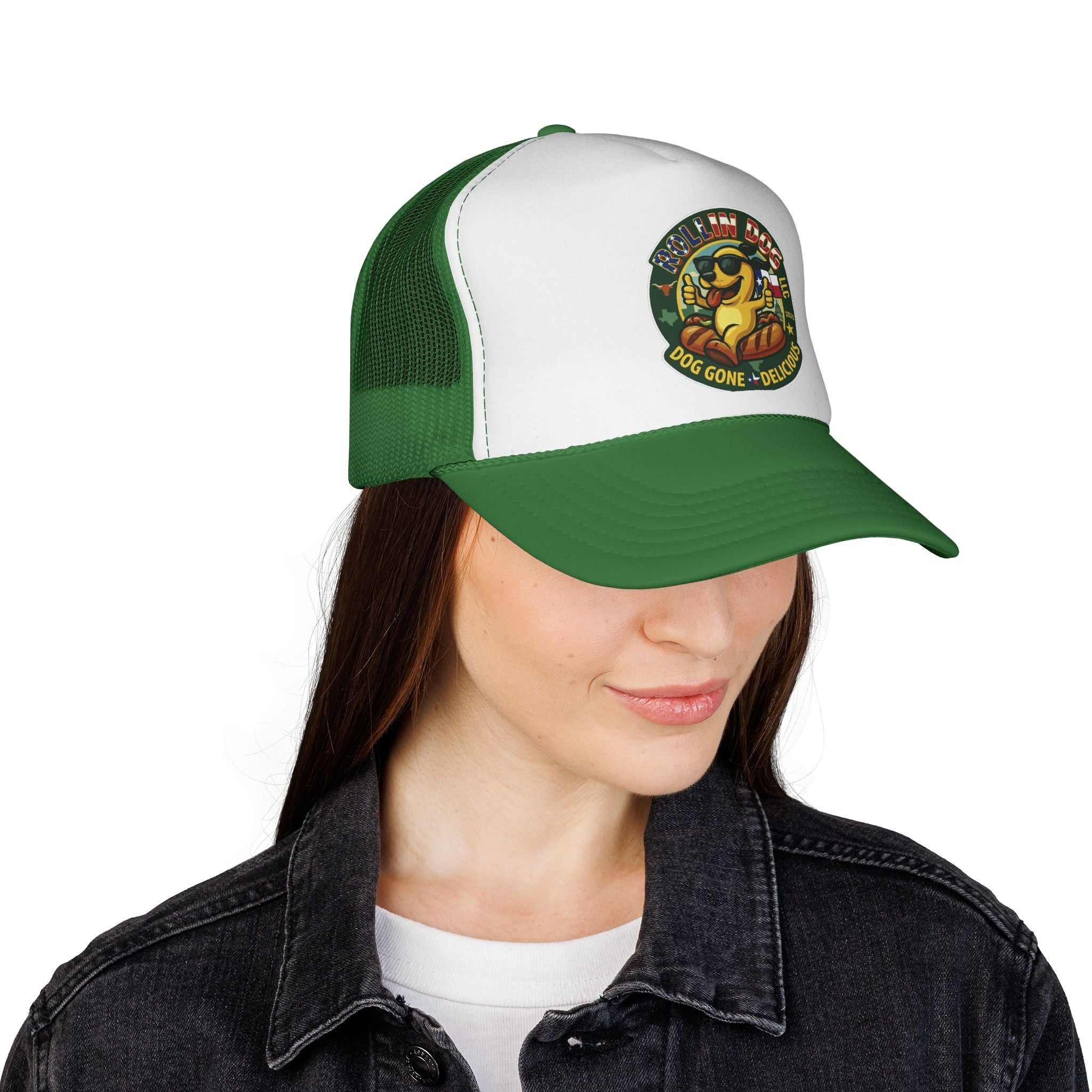 Texas Trucker Cap — Retro 'Dog Gone Delicious' Sunglasses Dog Patch