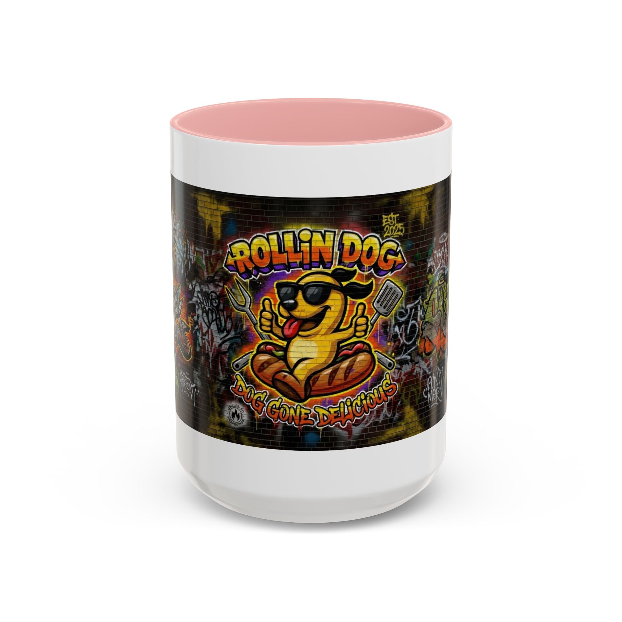 Rollin Dog Hot Dog Mug — Graffiti Skate Vibe Coffee Cup (11/15oz)