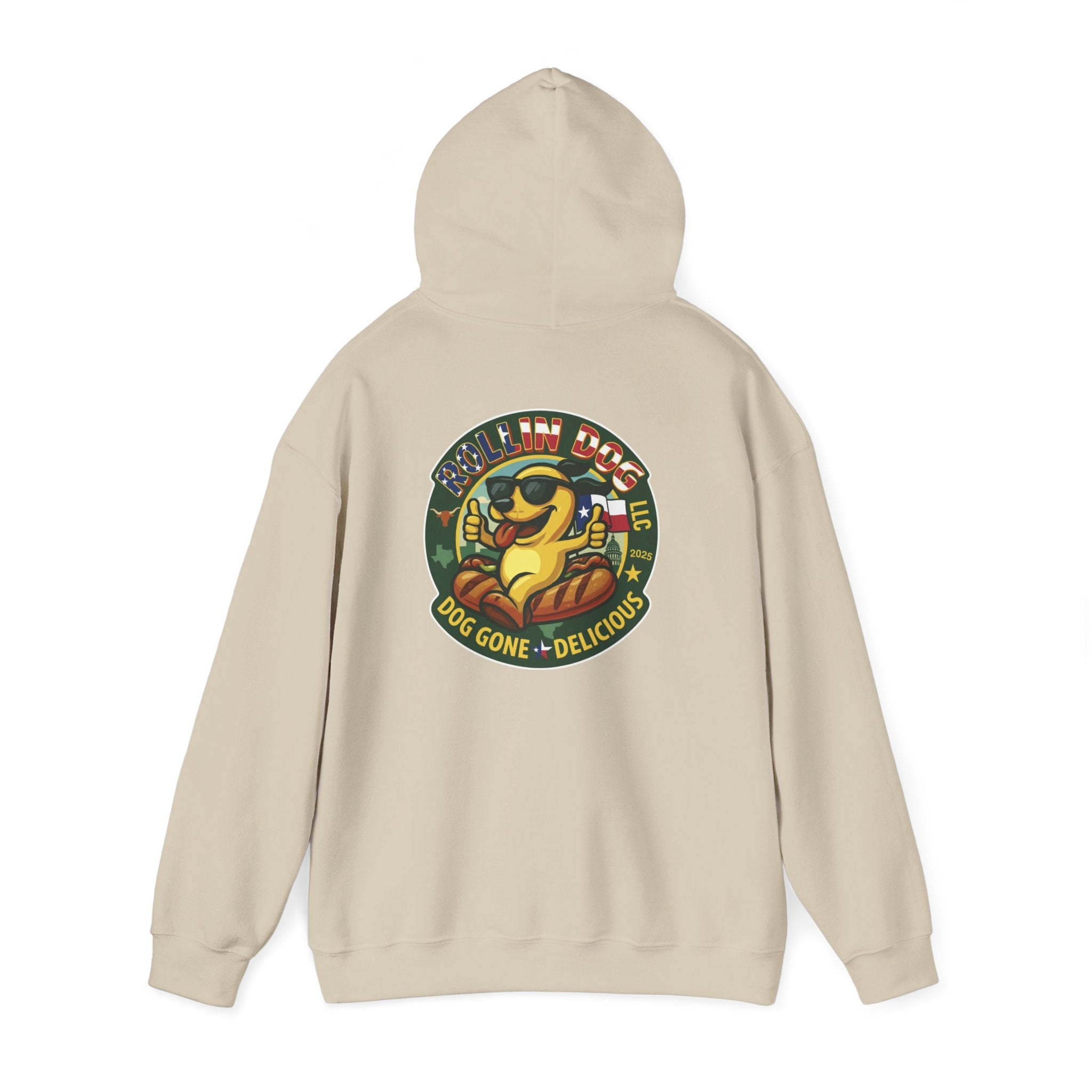 Hoodie - Retro 'Dog Gone Delicious' Hot Dog Mascot Pullover