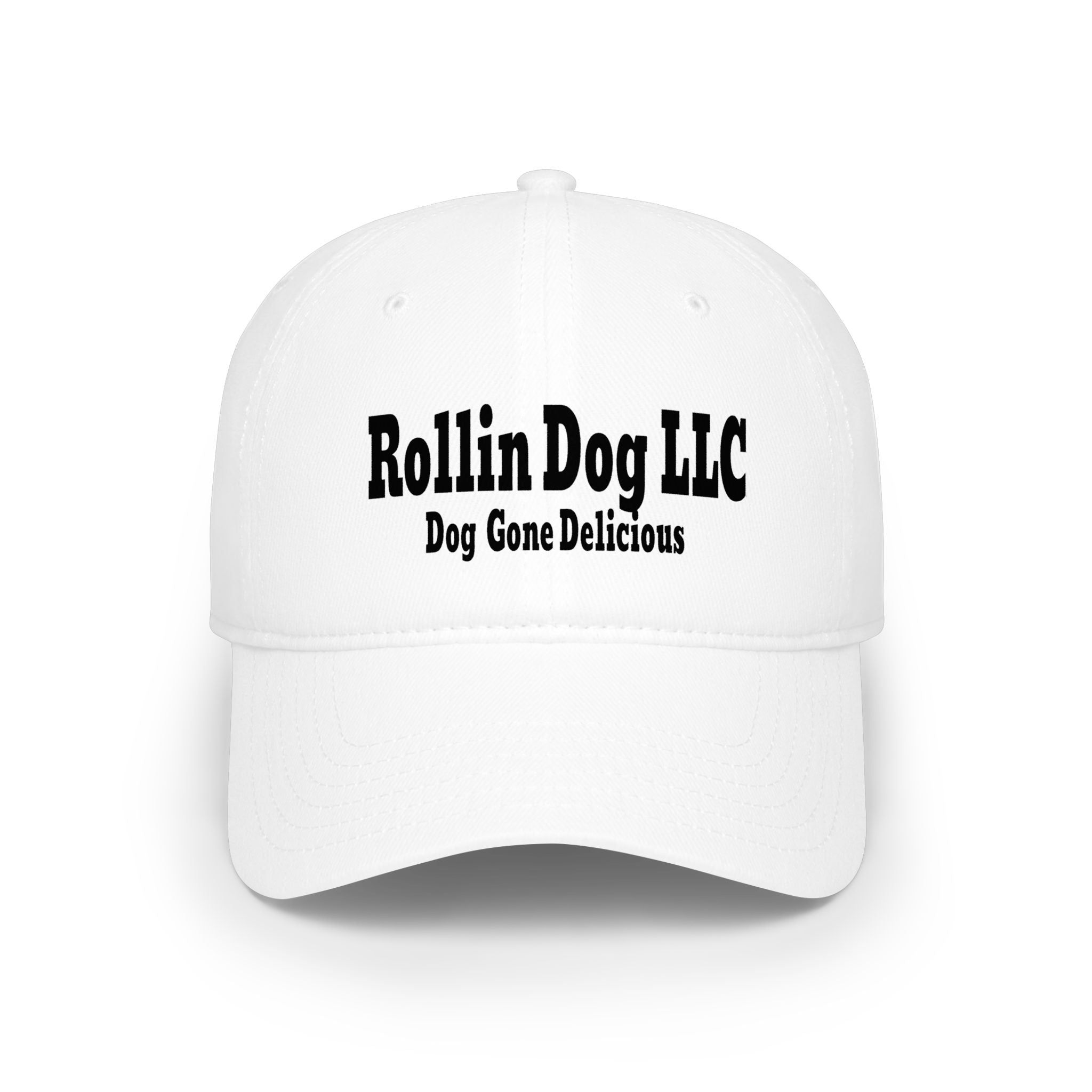 Low Profile Baseball Cap — Rollin Dog LLC "Dog Gone Delicious" Embroidered Hat