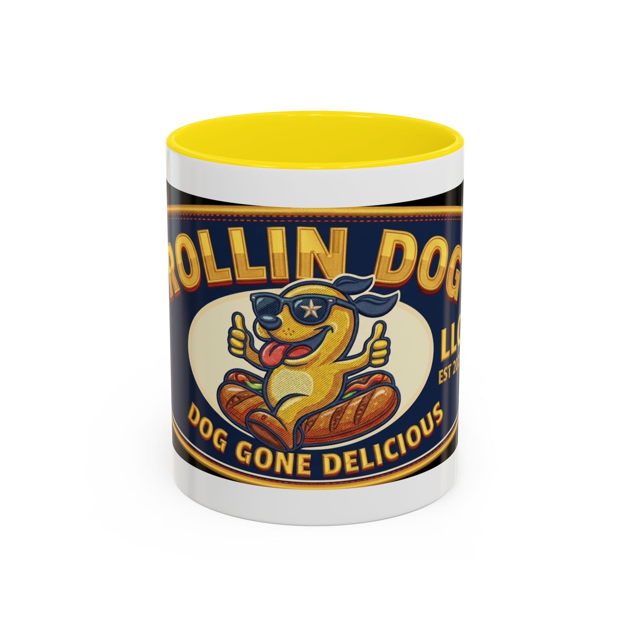 Texas Rollin Dog Coffee Mug - 'Dog Gone Delicious' Novelty Accent Mug (11/15oz)