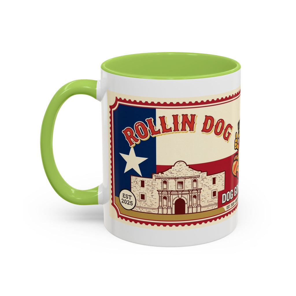 Rollin Dog Coffee Mug — Retro 'Dog Gone Delicious' Hot Dog Design (11/15oz)