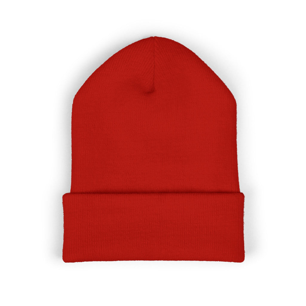 Embroidered Classic White Cuffed Beanie - Rollin Dog LLC Logo
