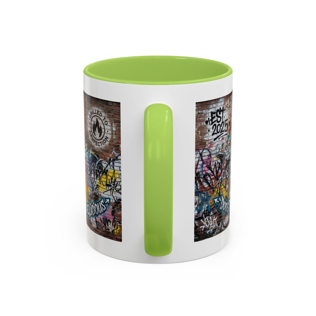 Rollin' Dog Graffiti Coffee Mug – "Dog Gone Delicious" Accent Mug