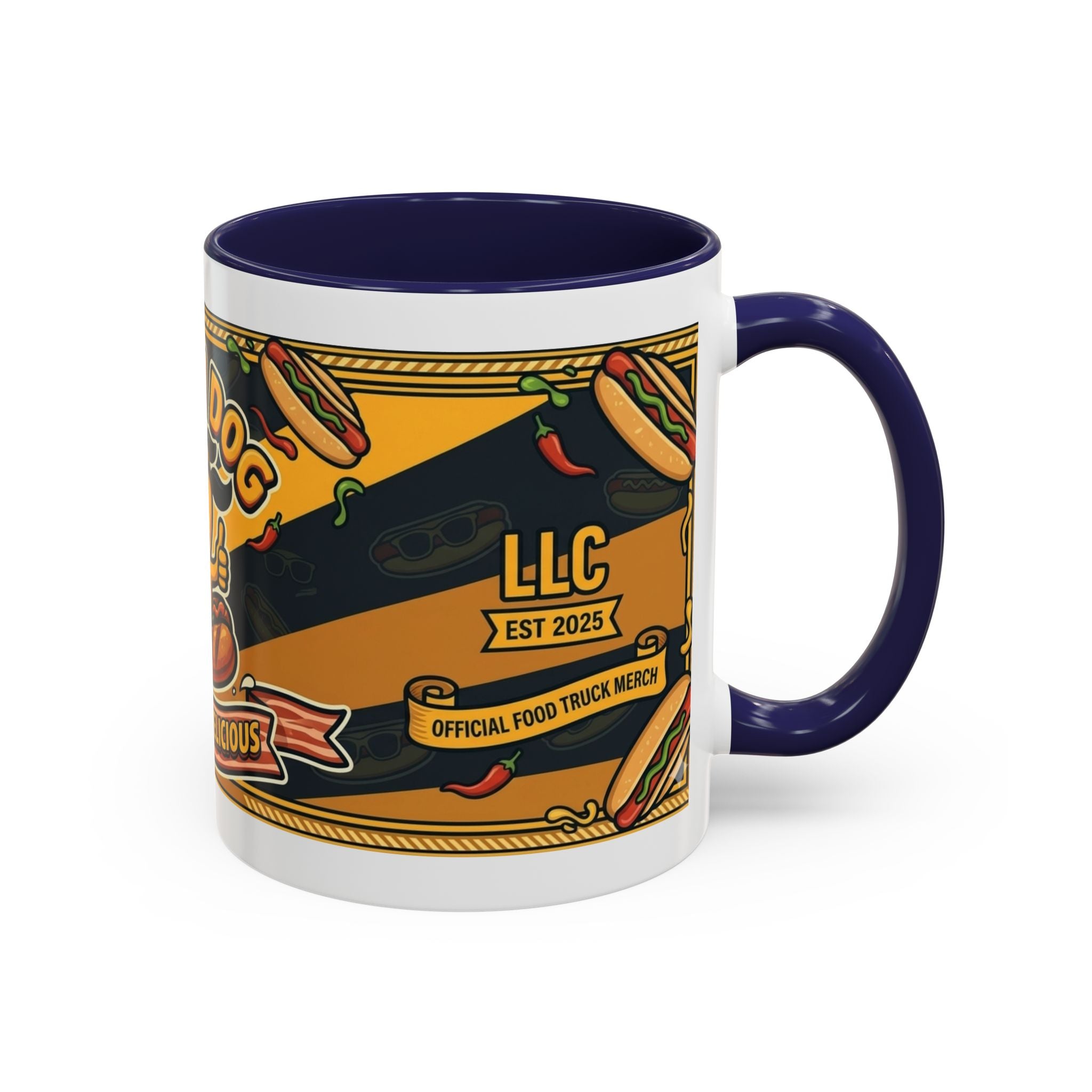 Rollin Dog Hot Dog Mug — Retro 'Dog Gone Delicious' Coffee Cup (11/15oz)