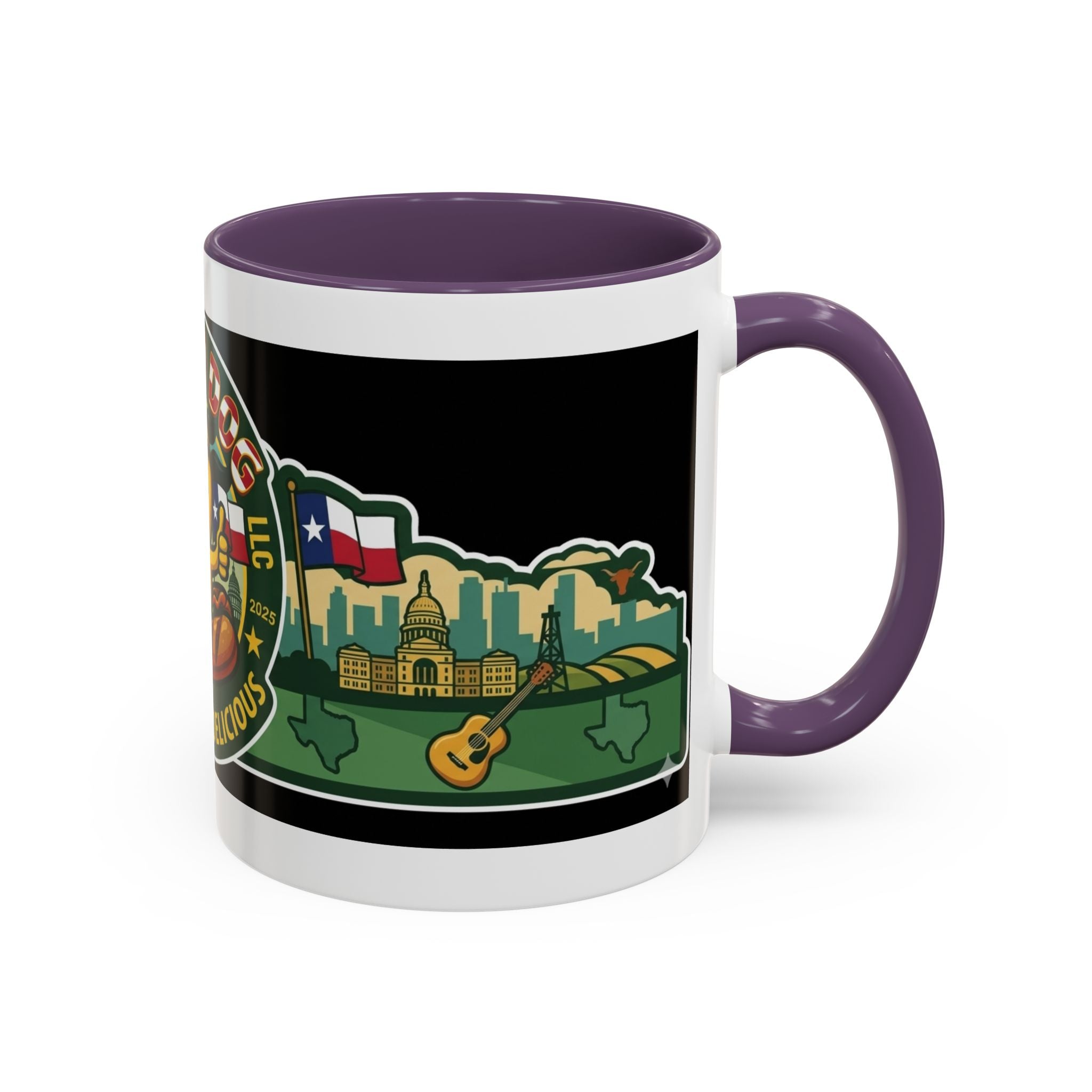 San Antonio Rollin Dog Coffee Mug — Fun Hot Dog Logo Accent Mug (11/15oz)