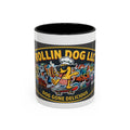 Rolling Dog Coffee Mug — 'Dog Gone Delicious' Skateboard Hot Dog Design