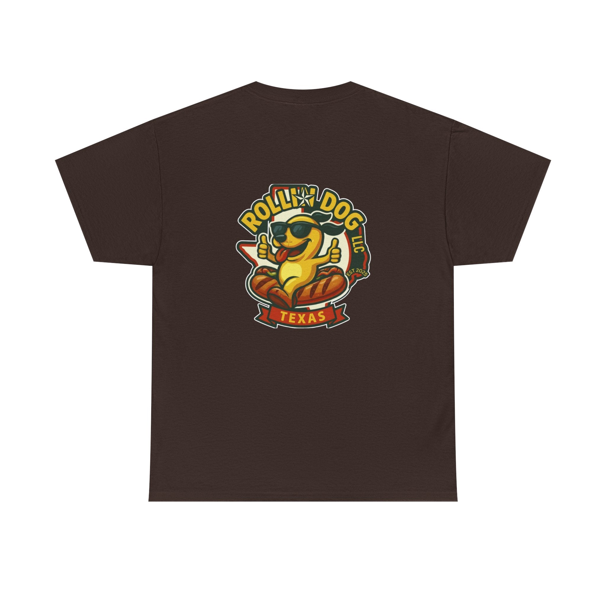Rollin' Dog Texas T-Shirt — Retro Hot Dog Logo Tee