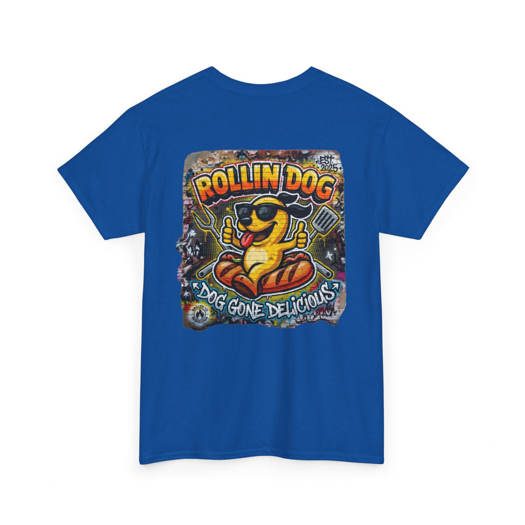 Rollin Dog Tee Graffiti 3 — 'Rollin Dog: Dog Gone Delicious' Graphic T‑Shirt
